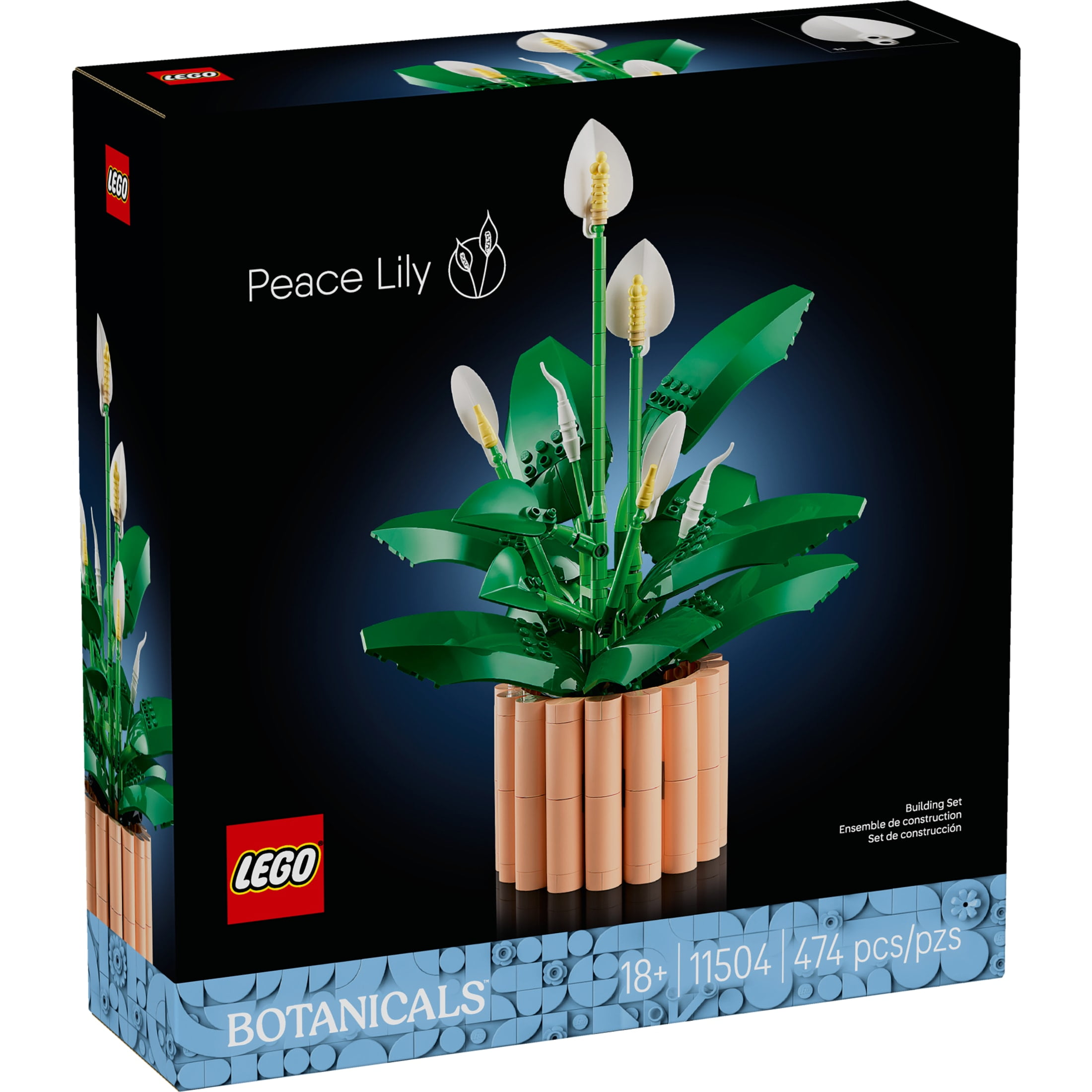 LEGO Botanicals Peace Lily Flower Building Set, Artificial Floral Decor for Home and Office (474 Pieces) 7nc4y