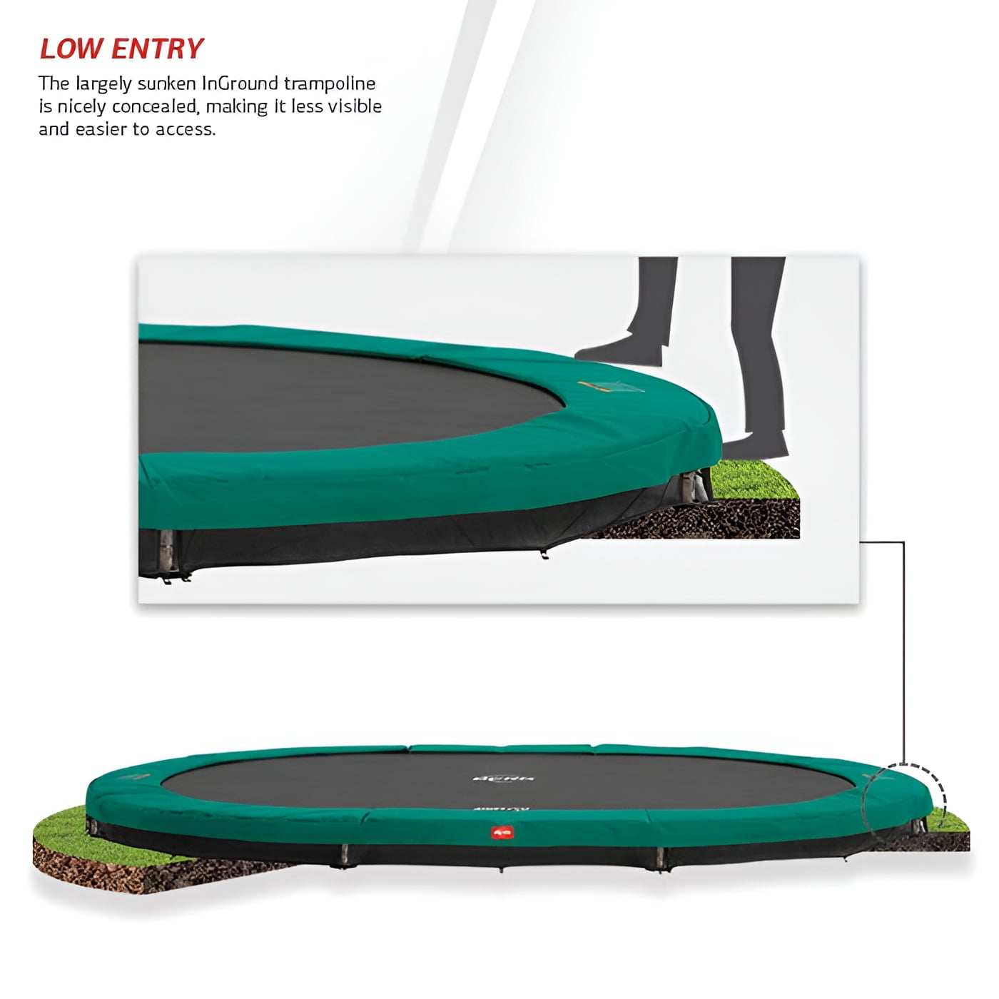 BERG Grand Champion InGround Trampoline (Green, 17 ft) ky7ky