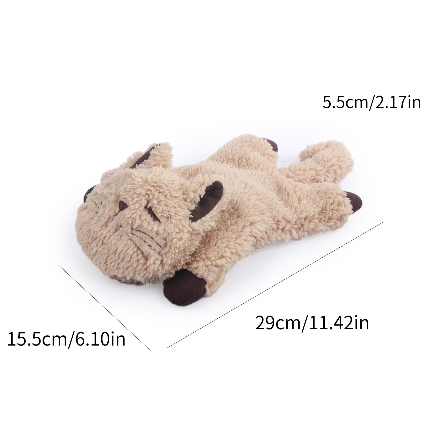 All For Paws Plush Cat Purring Toy for Anxiety Relief and Sleep Aid (Beige, 11.4 x 6.1 x 2.17 in) s84r0