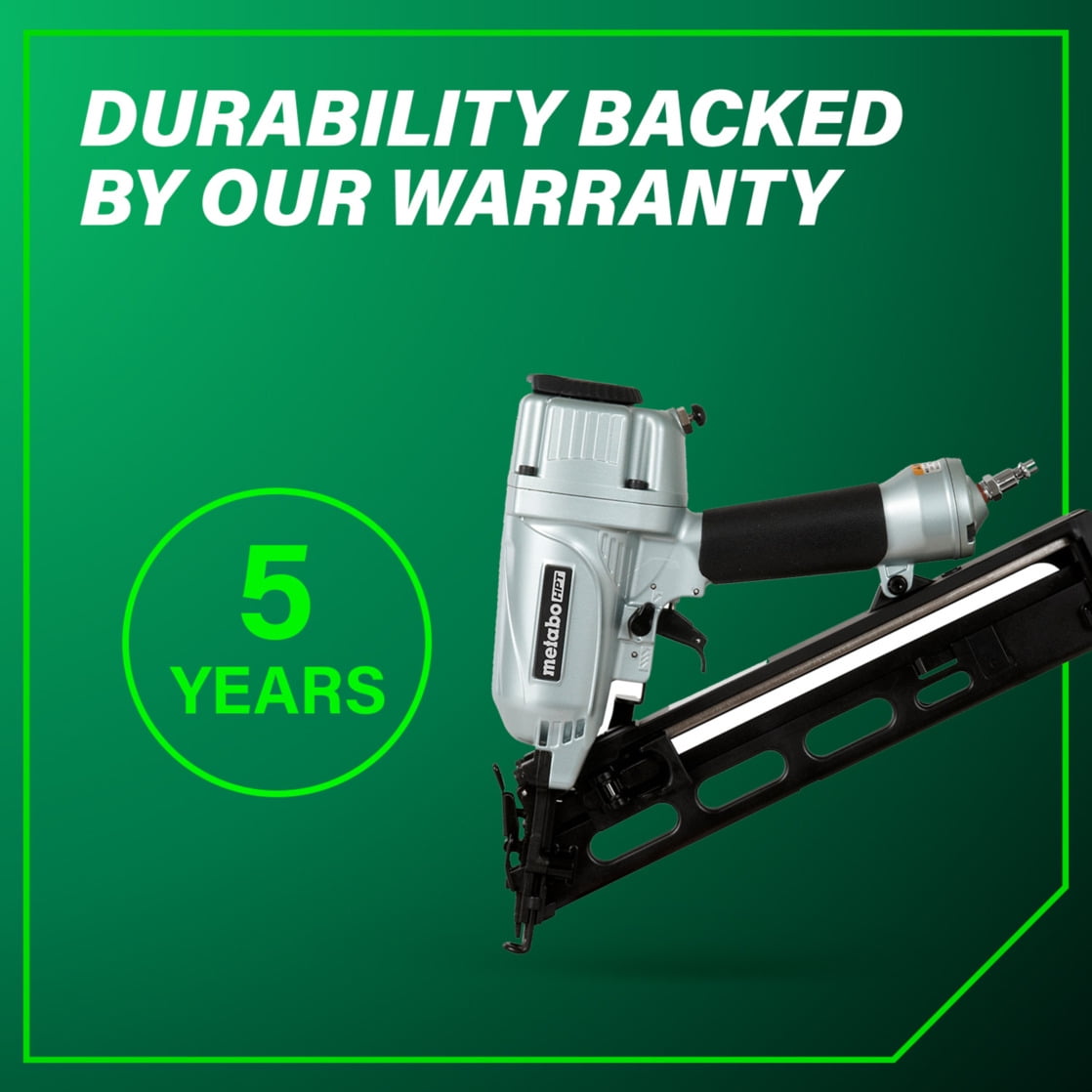 Metabo HPT Pneumatic 15-Gauge Angled Finish Nailer (NT65MA4, 1.25 in to 2.5 in) 44m6p