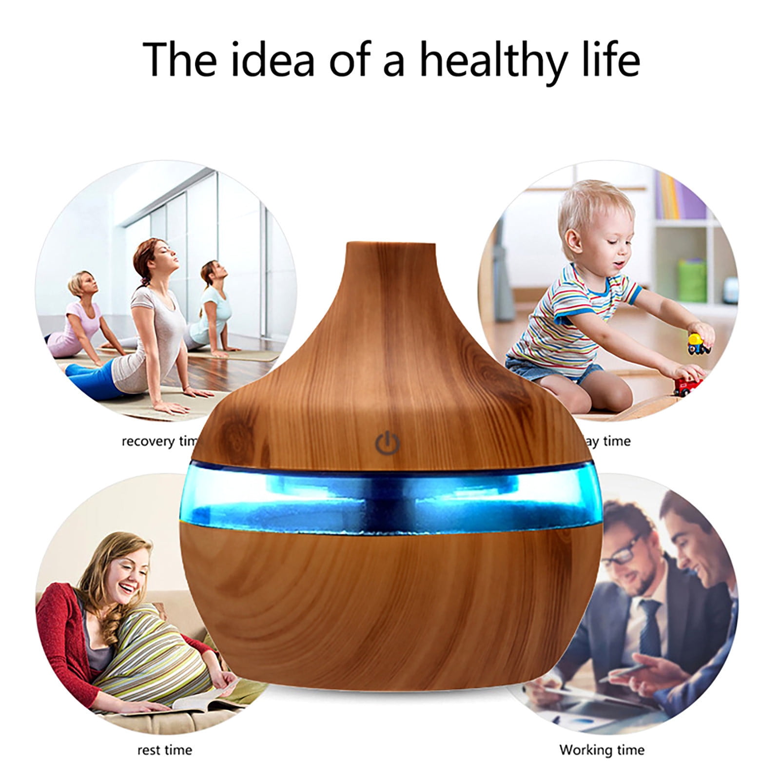 RnemiTe-amo Aromatherapy Essential Oil Diffuser, Ultrasonic Cool Mist Humidifier for Large Rooms (Gold, 10.14 fl oz) i5ju6
