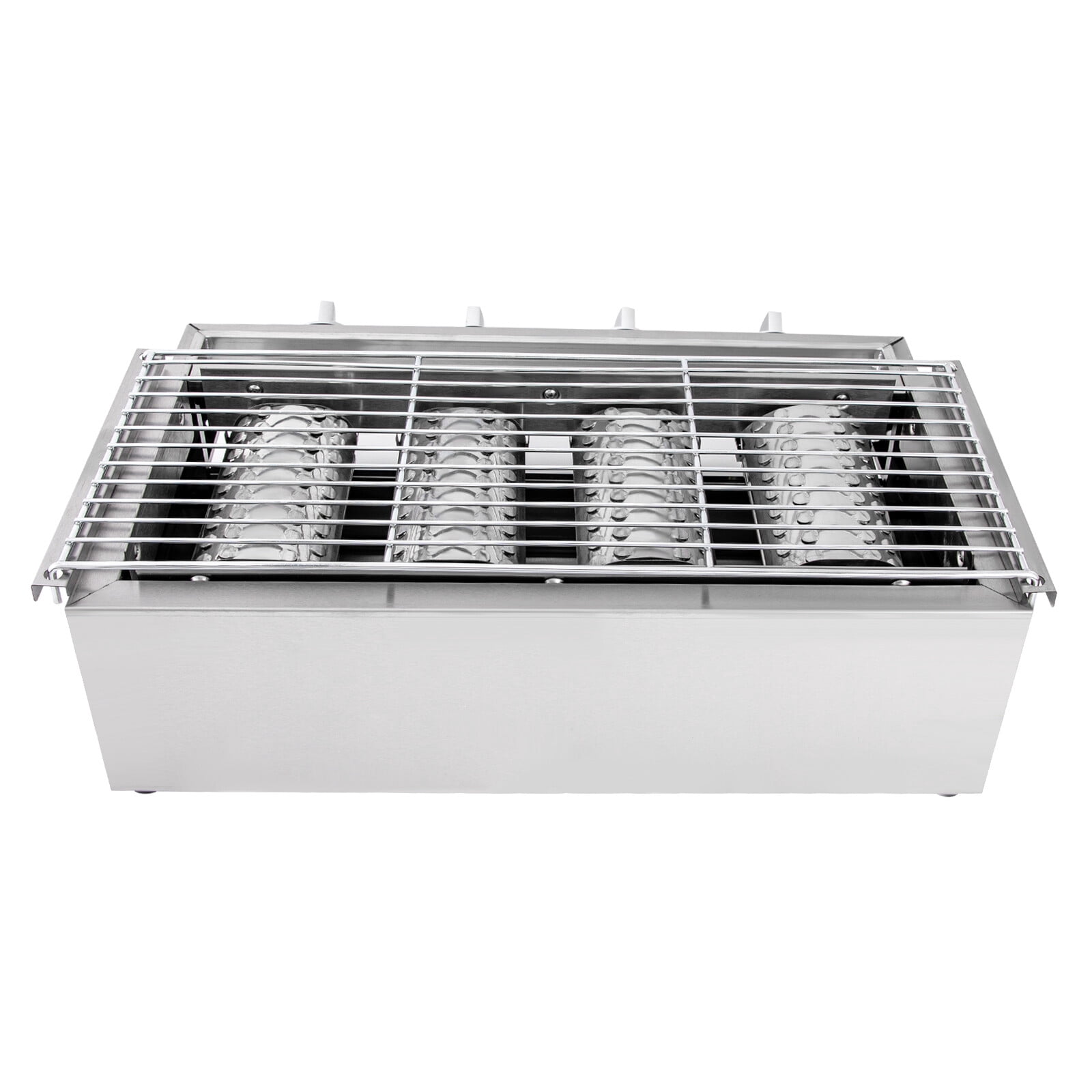 TOOL1SHOoo 4 Burner Gas BBQ Grill Stainless Steel Portable Outdoor Cooking Stove (Silver, 22.6 in x 16.7 in x 7.9 in) ton76
