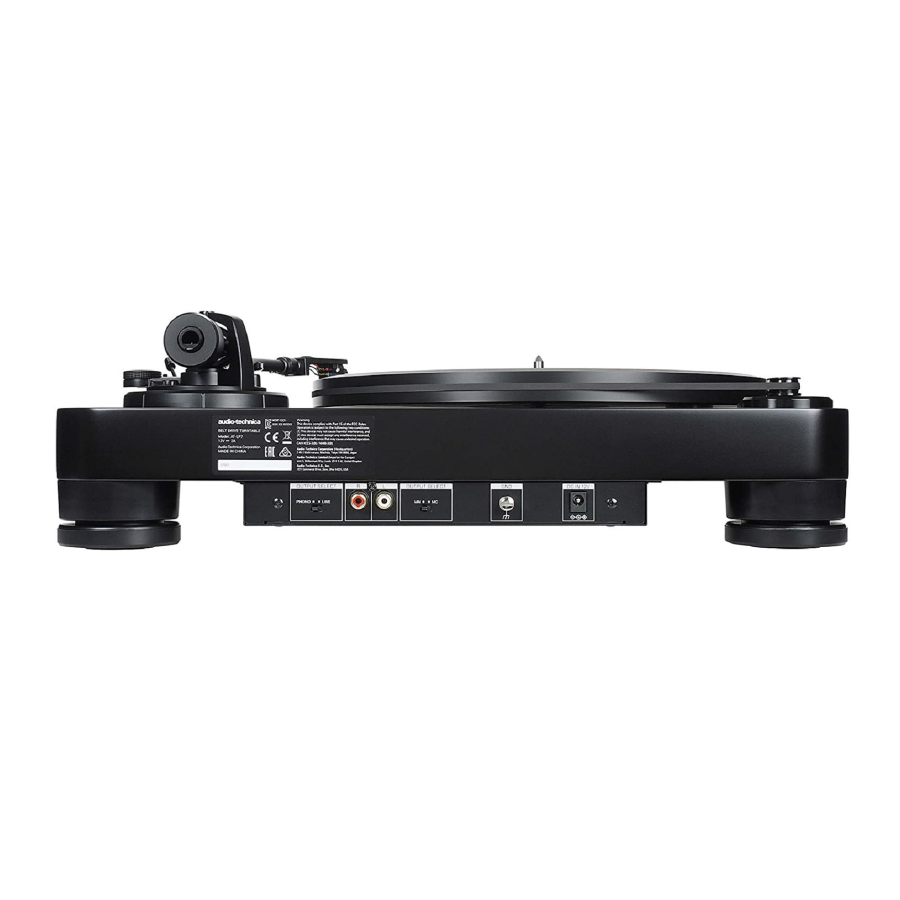 Audio-Technica AT-LP7 Fully Manual Belt-Drive Turntable System with Studio Monitors and Record Brush (Black) 0huwk