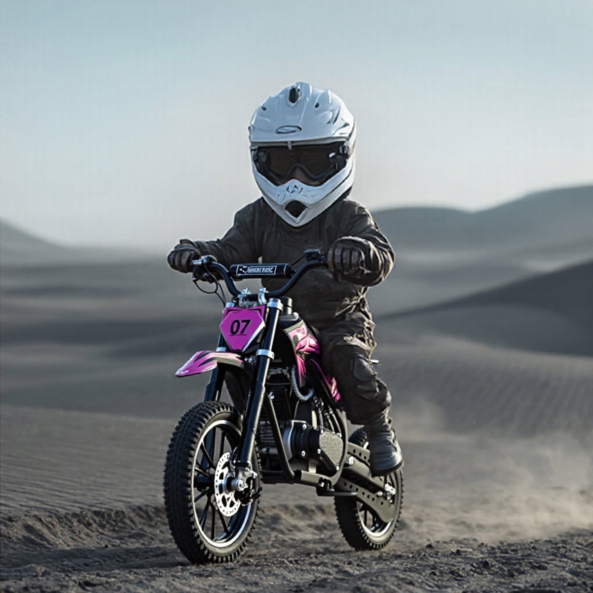 TOXOZERS 50cc Gas Powered Dirt Bike for Kids, High-Torque 2-Stroke Mini Motocross Bike with Dual Suspension (Pink, 180 lb Capacity) dphih