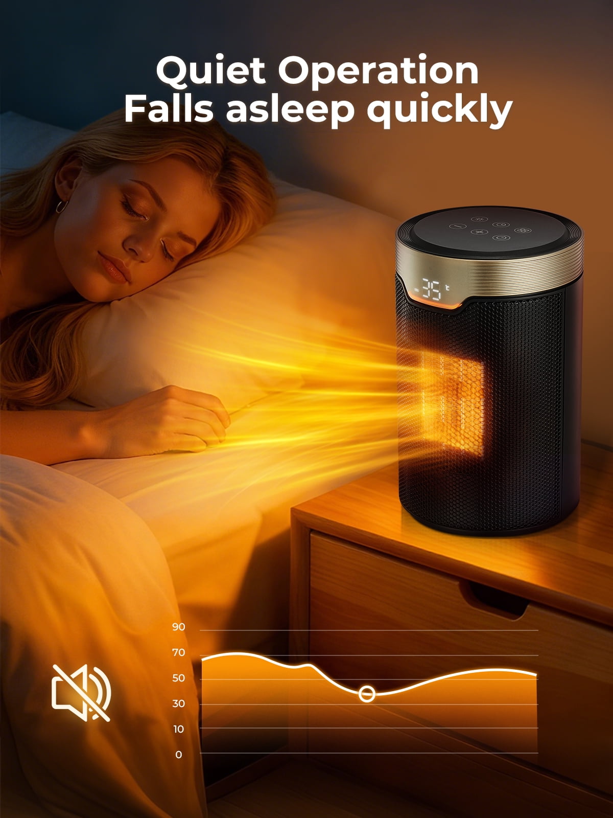 FOHERE Portable Electric Space Heater, Ceramic Indoor Heater with Digital Thermostat and Quiet Operation (Black, 1500W) q7f8x