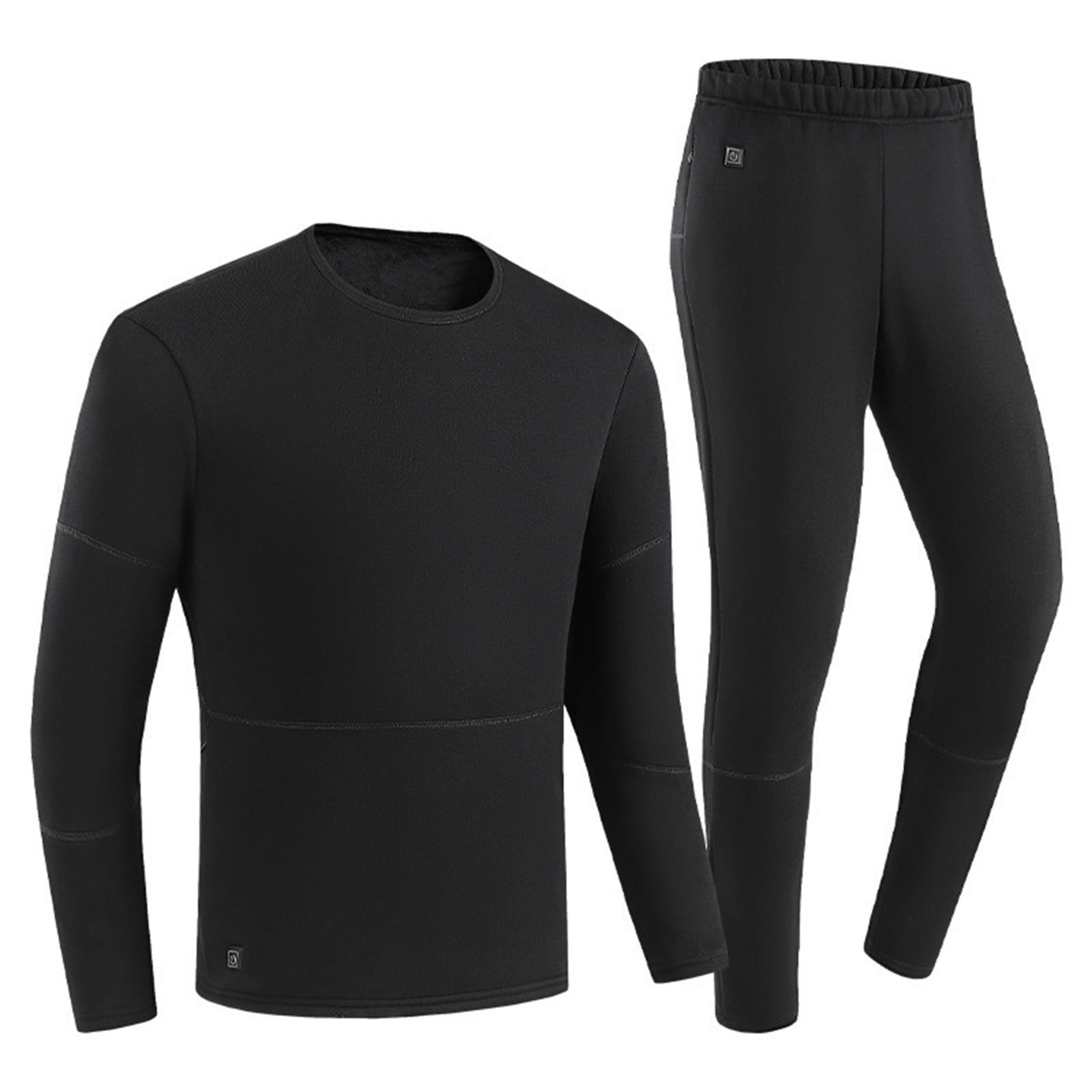Letdown Men's Thermal Underwear Set Smart Heating Base Layer Long Johns (Black, L) lmk5m