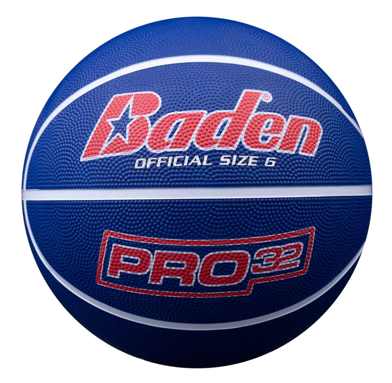 Baden Pro32 Basketball Durable Rubber Grip Indoor Outdoor Training Ball (Blue, 29.5 in) x077n
