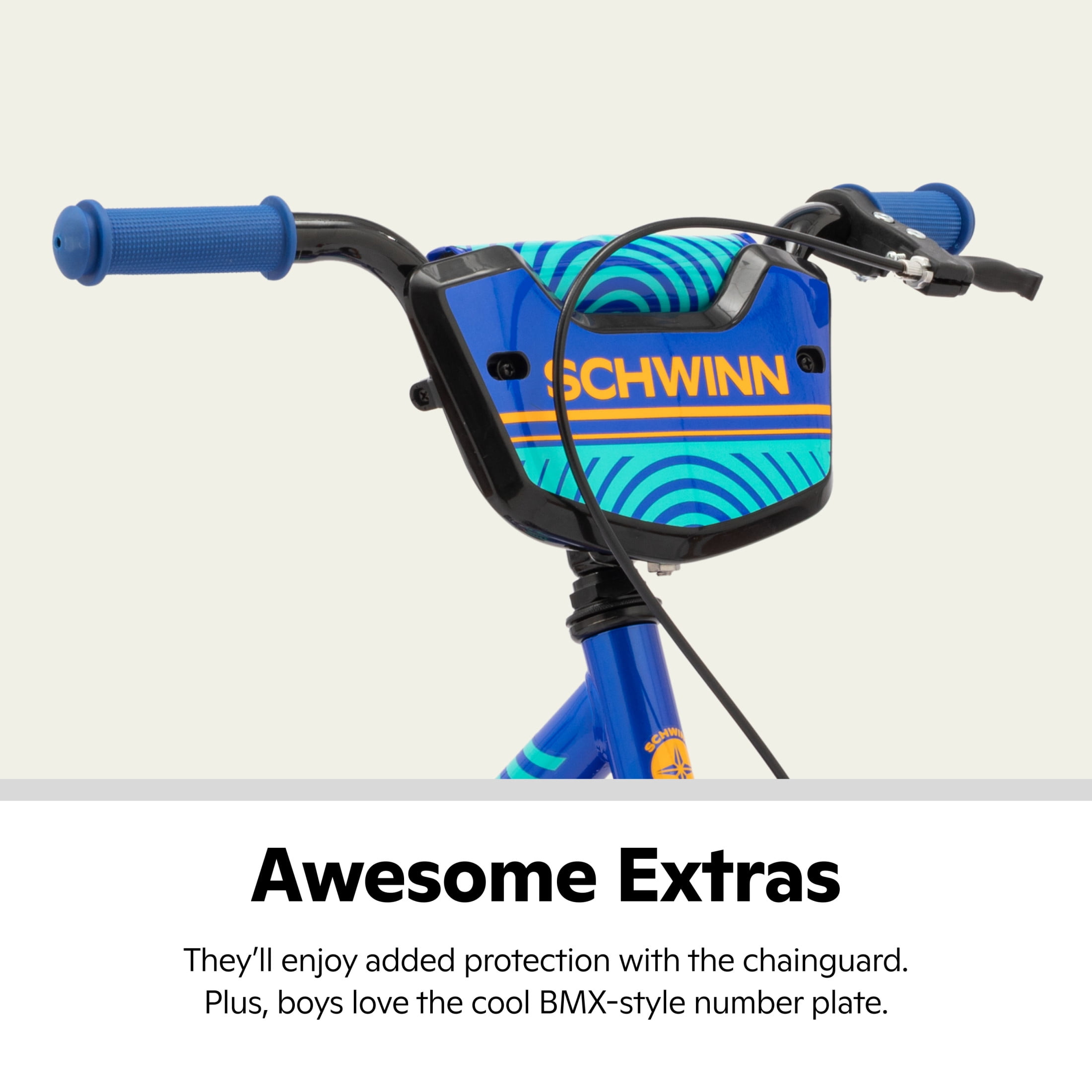 Schwinn Firehawk Kids BMX Bike with Training Wheels (Blue, 16 in) pl201