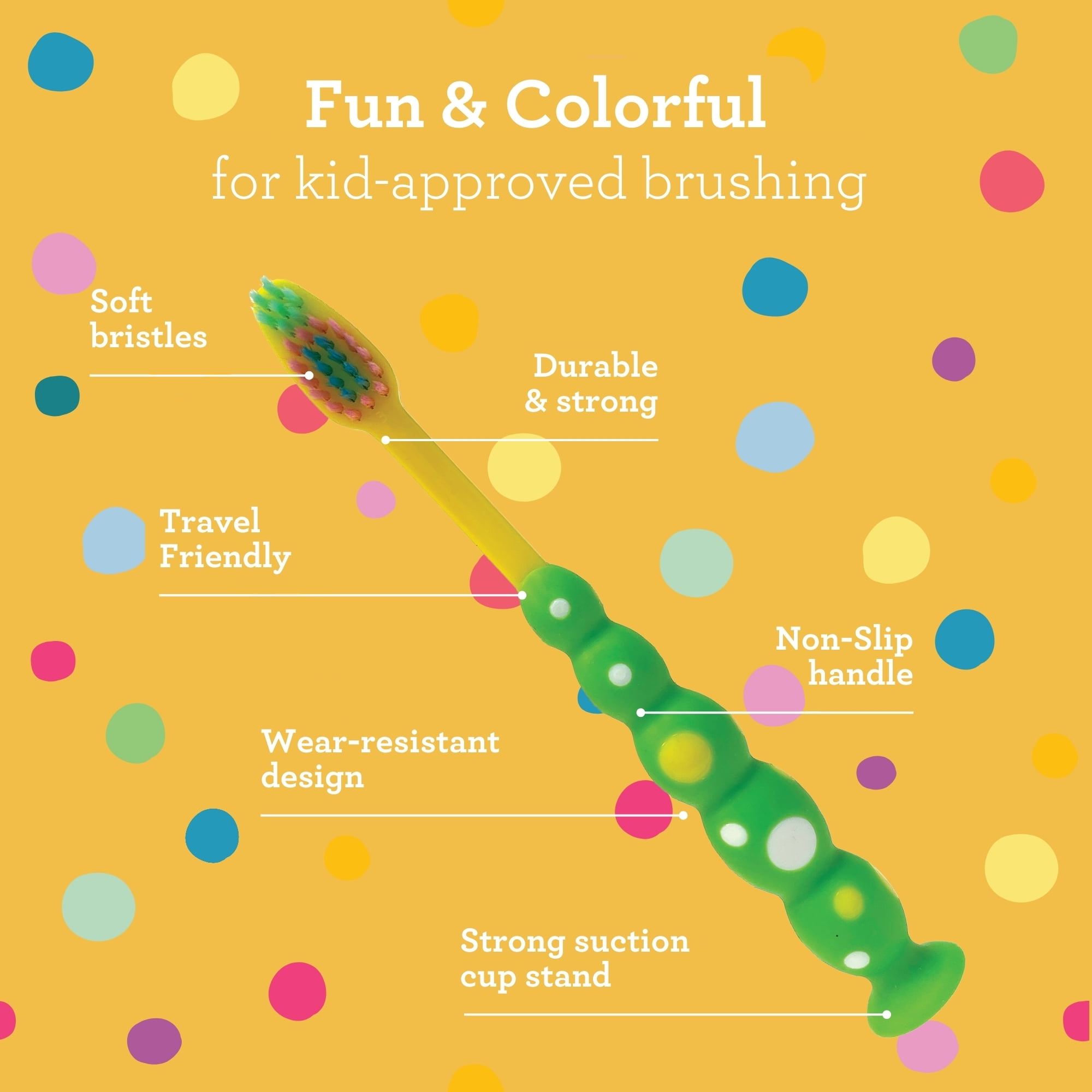 Equate Kids Manual Toothbrush Soft Bristles with Suction Cup Base (Red, 4 Count) v587n - Image 6