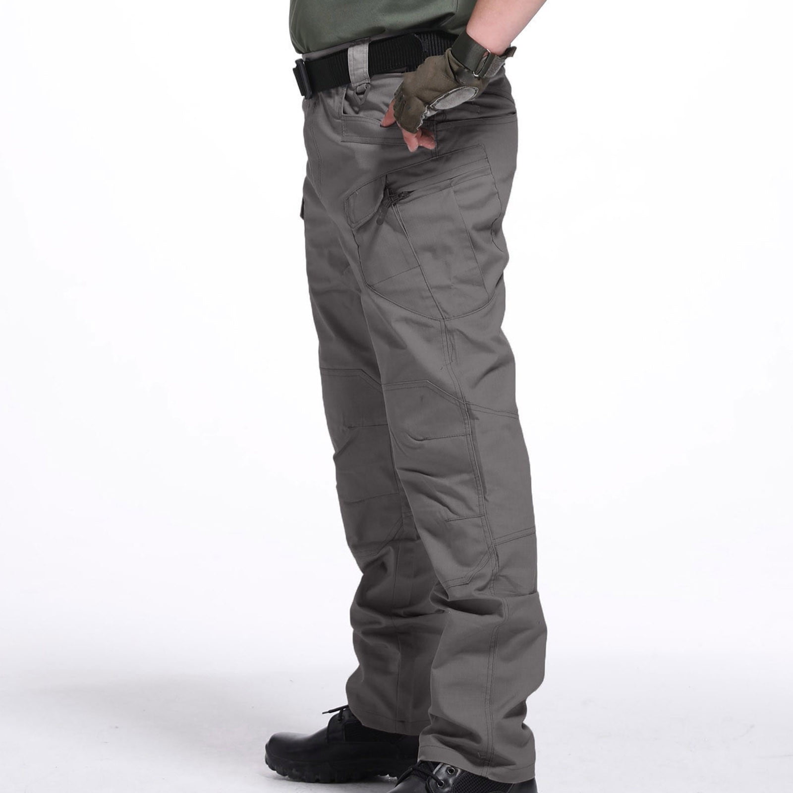 QATAINLAV Men's Tactical Cargo Pants Waterproof Rip-Resistant Outdoor Hiking Trousers (Gray, 4XL) 0bzxf