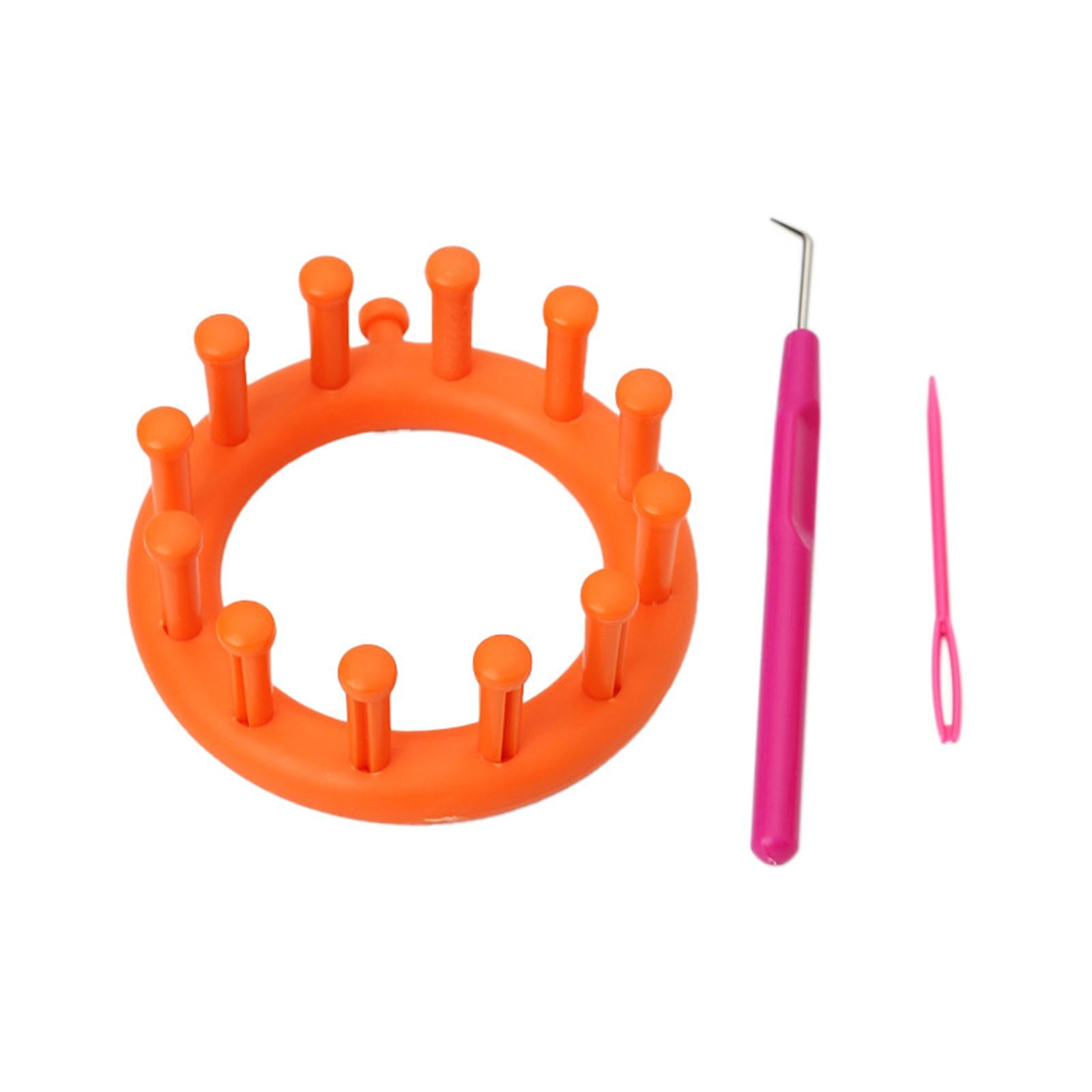 GUOOL Round Knitting Loom Set for DIY Yarn Crafts (Orange, 3.5 in) mow2f