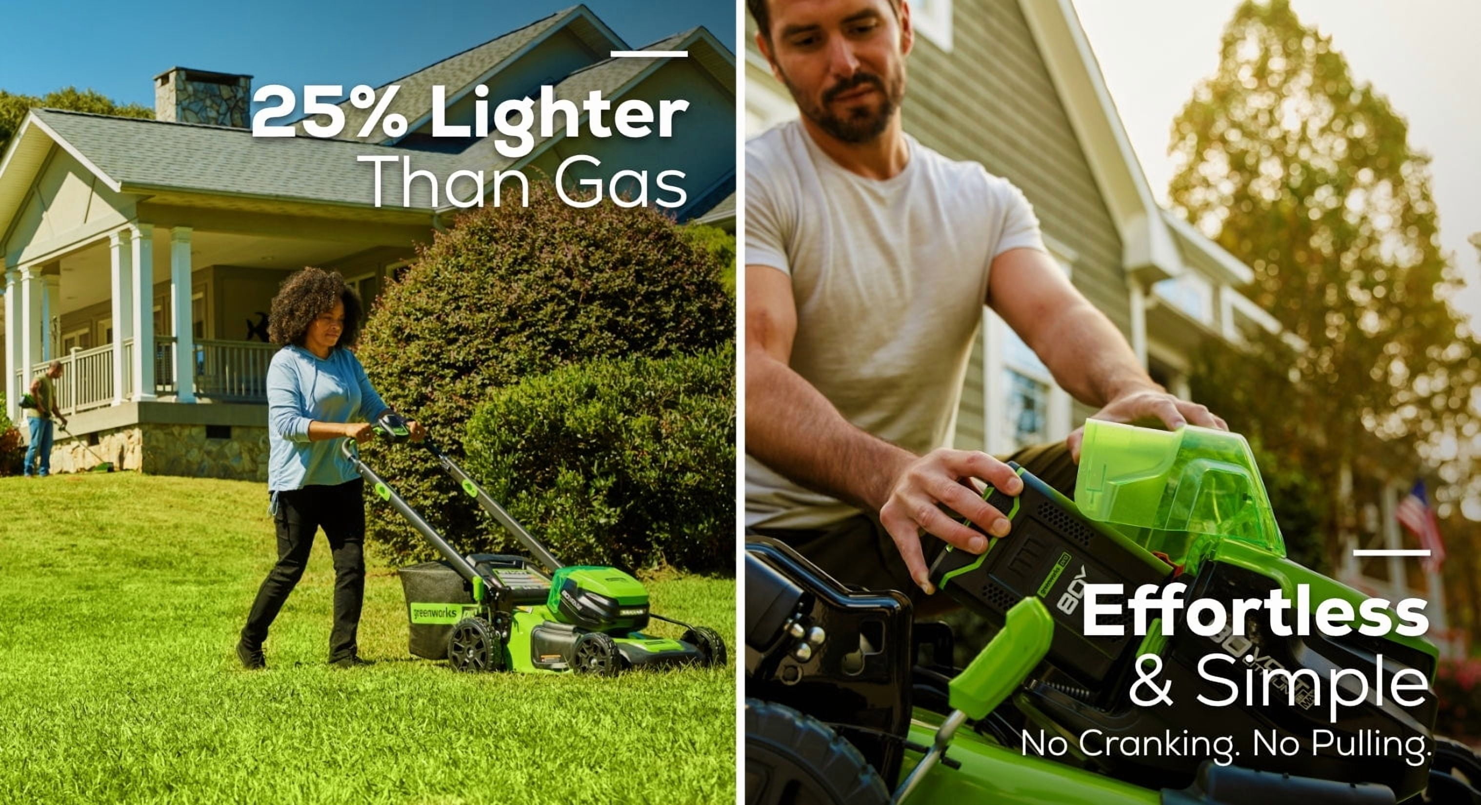 Greenworks 80V 21 in Cordless Self-Propelled Lawn Mower with 4.0Ah and 2.0Ah Batteries (Green, 21 in) nizz4