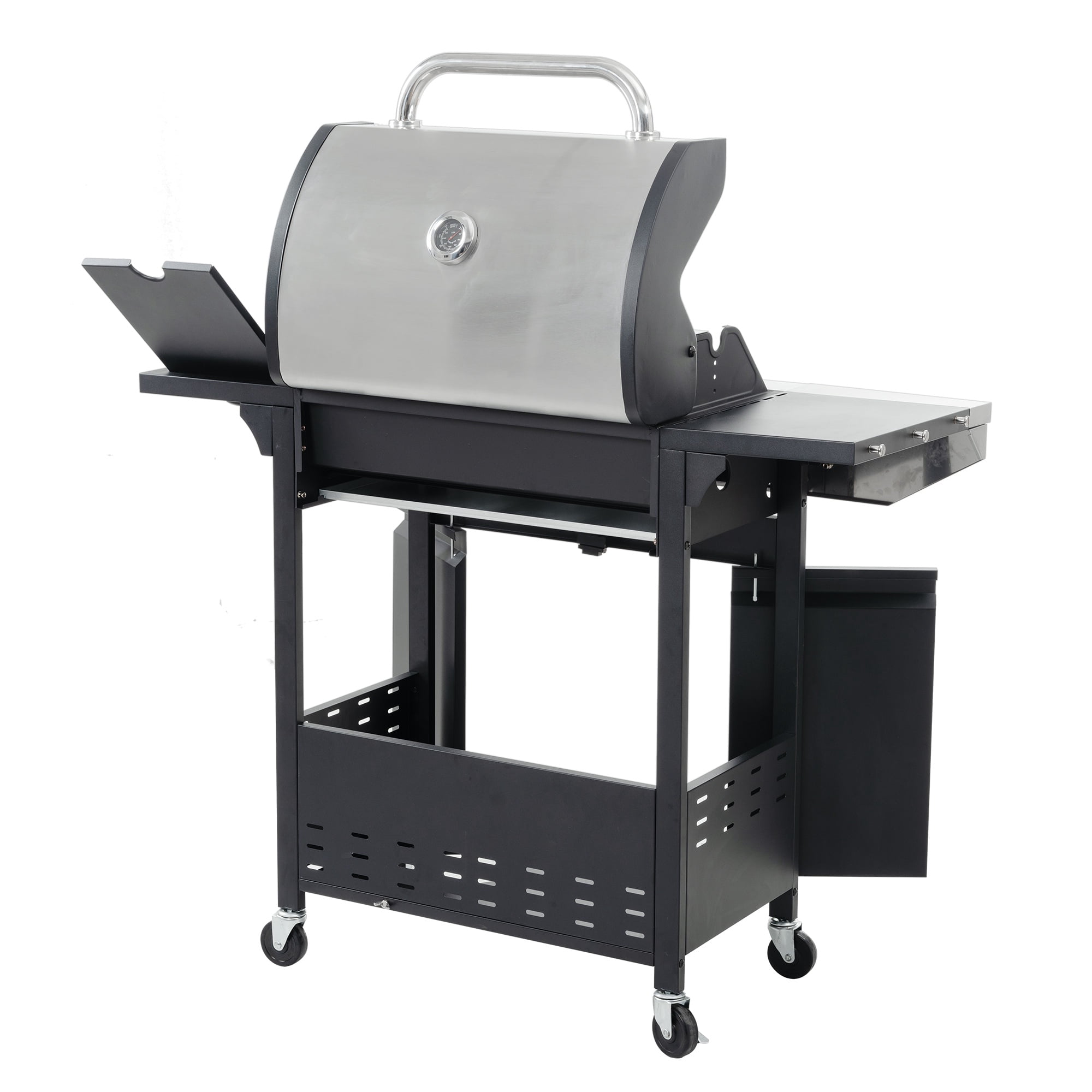 Yardmaster 4-Burner Propane Gas Grill with Side Burner, Stainless Steel Outdoor Barbecue Grill (Black and Silver, 47.2 in x 17.9 in x 45.2 in) 8kwzr
