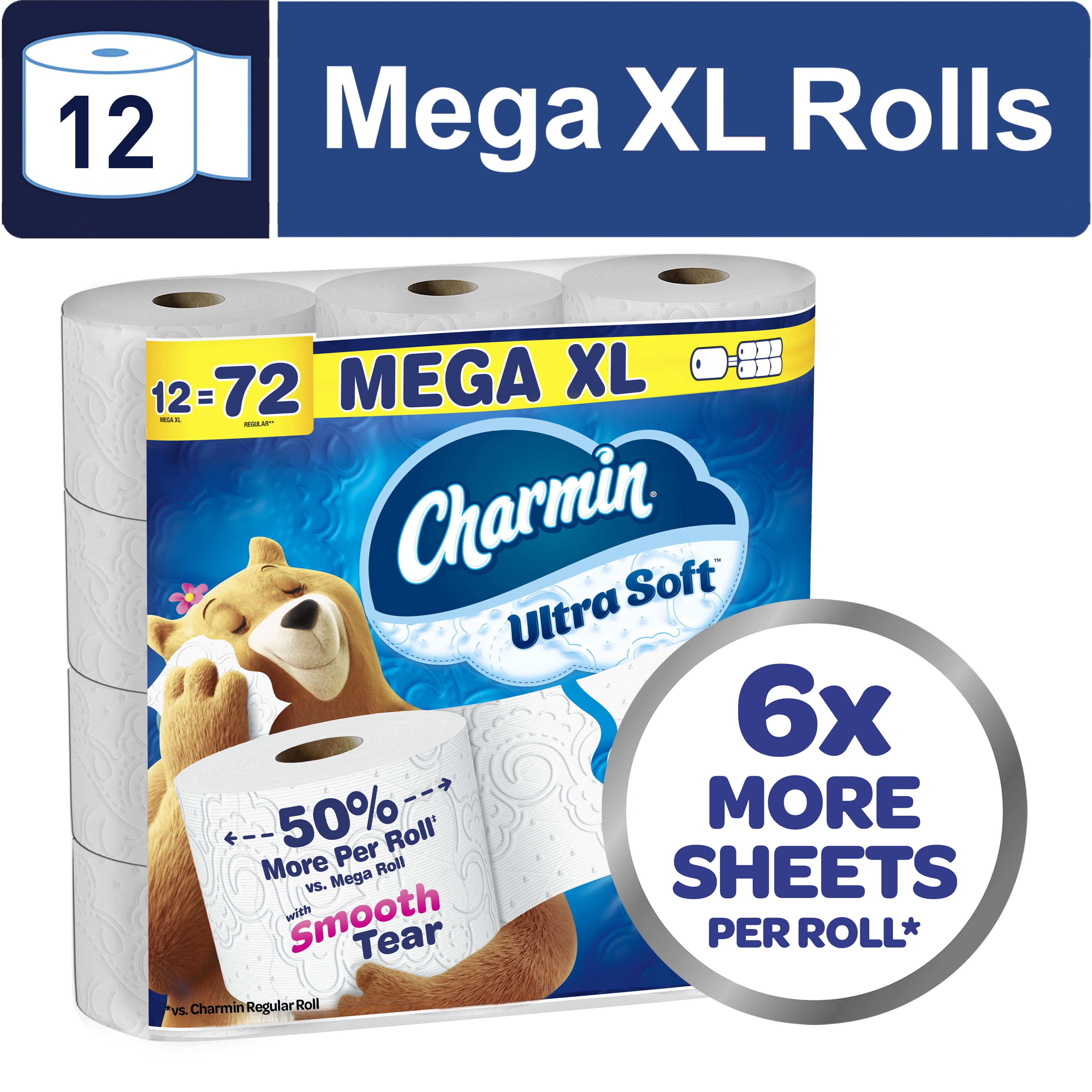 Charmin Ultra Soft Toilet Paper (12 Mega XL Rolls, 336 Sheets Per Roll) mzvmw