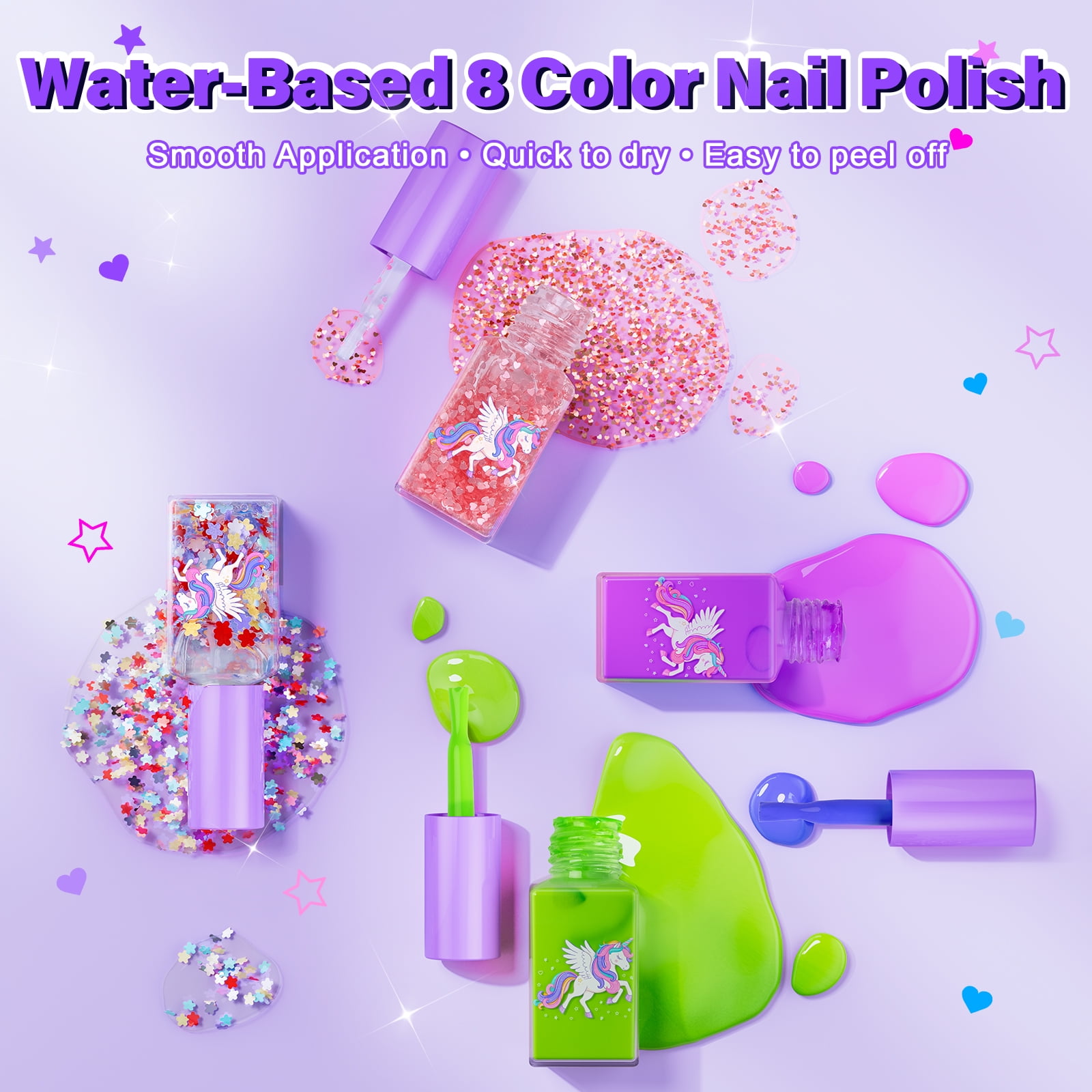 GORISPI Kids Makeup Kit for Girls, Princess Play Cosmetic Set with Carrying Case (1 Set) 7lhyu
