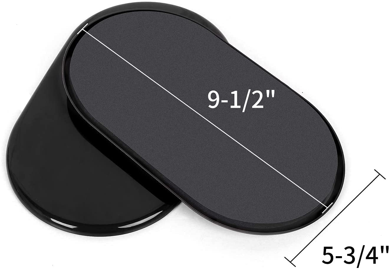 Ezprotekt Reusable Large Furniture Sliders for Carpet, Heavy-Duty Oval Plastic Movers (Black, 8 Pack, 9.5 in x 5.75 in) lrggd