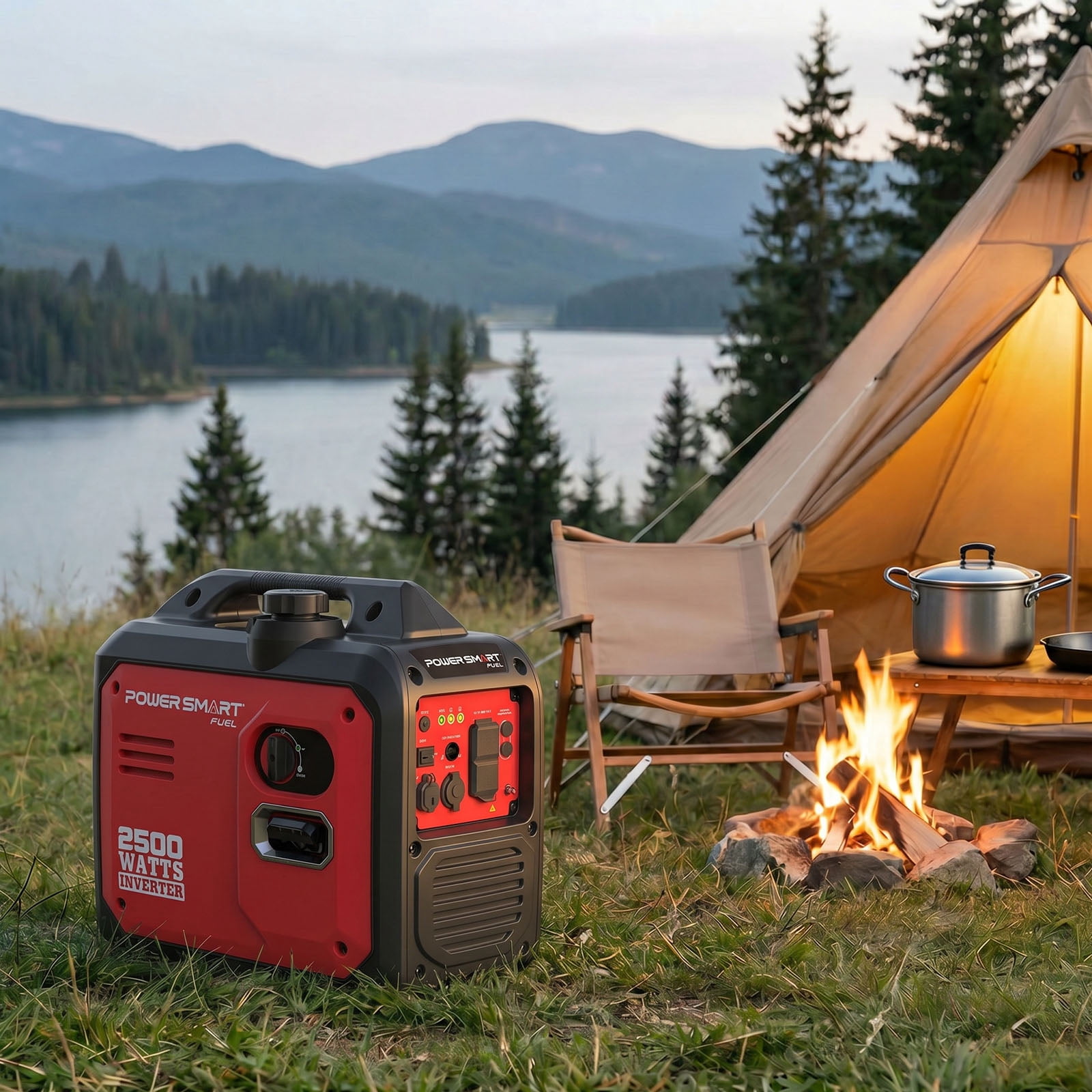 PowerSmart 2500W Portable Inverter Gas Generator (Quiet, 1.06 Gallon Tank, 42.3 lb) ohq8y