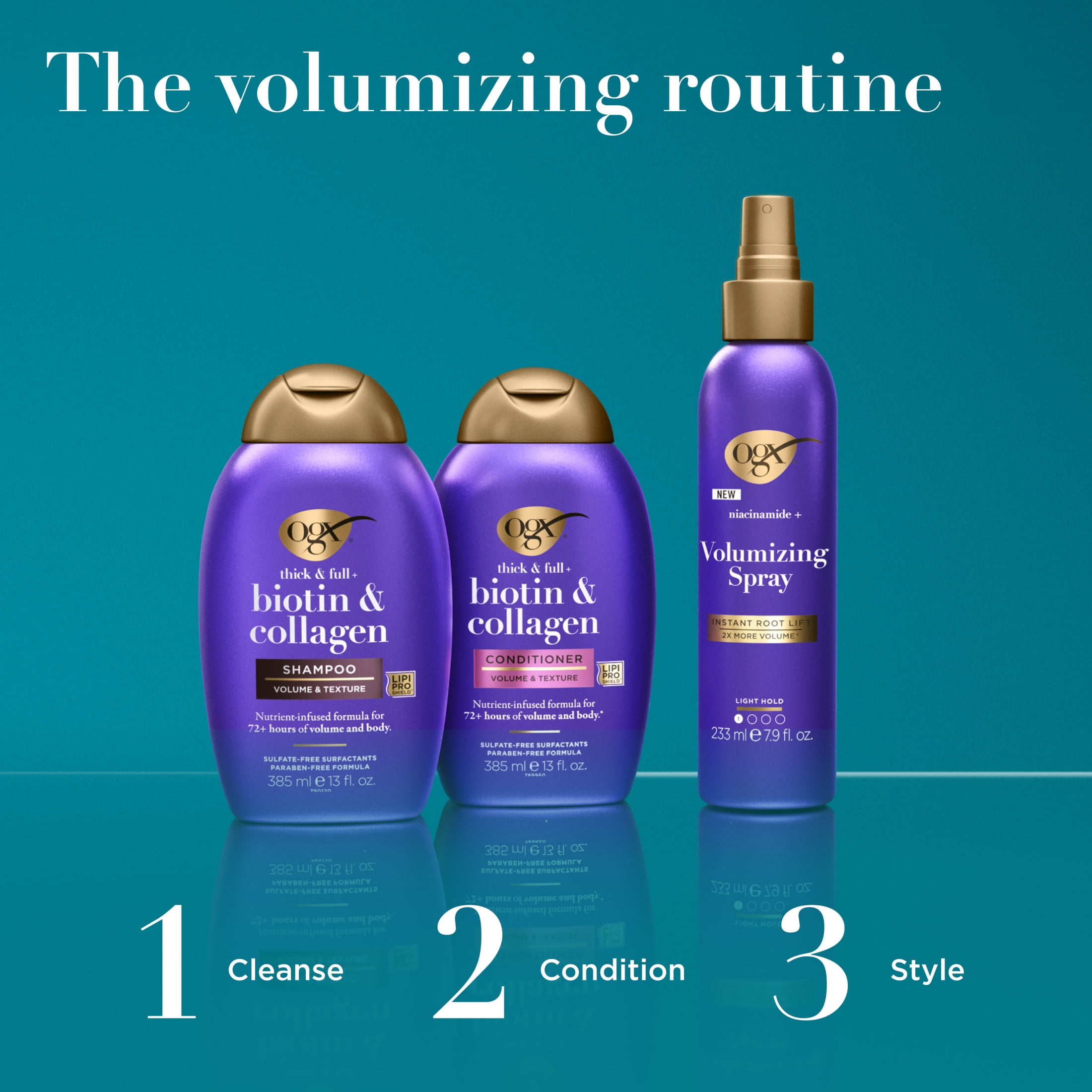 OGX Thick & Full Biotin & Collagen Volumizing Shampoo for Fine Hair (13 fl oz) puu5o