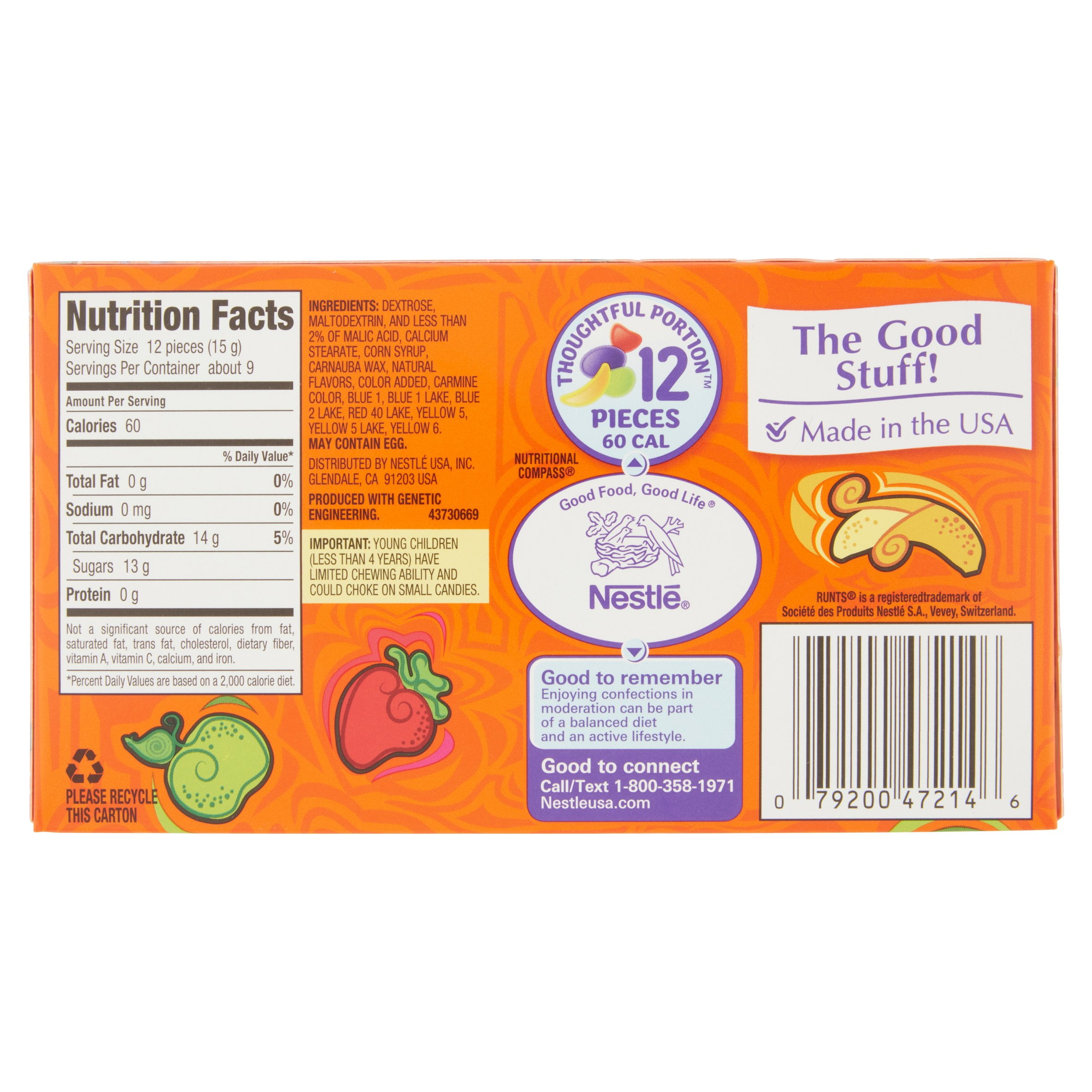 Runts Fruit Shaped Hard Candy (Assorted Fruit Flavors, 5 oz) zlhtt