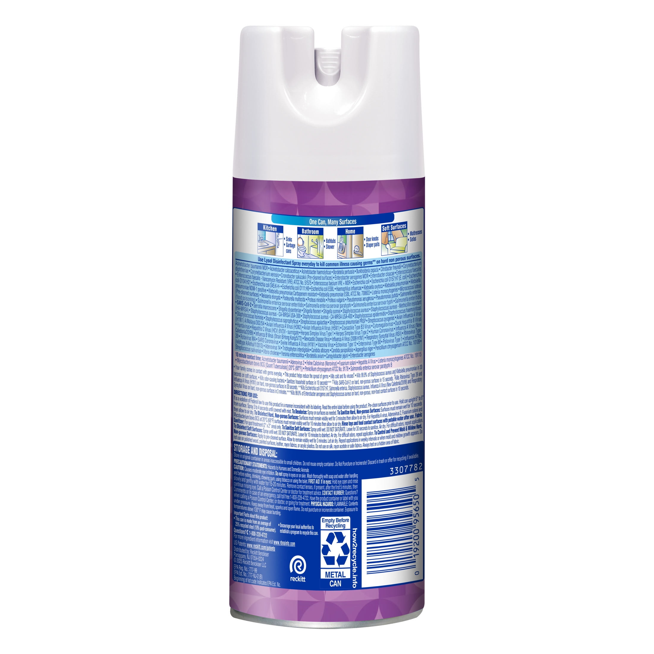 Lysol Disinfectant Spray, Antibacterial Surface Sanitizer, Lavender & Cotton Blossom (12.5 oz) 6uwya
