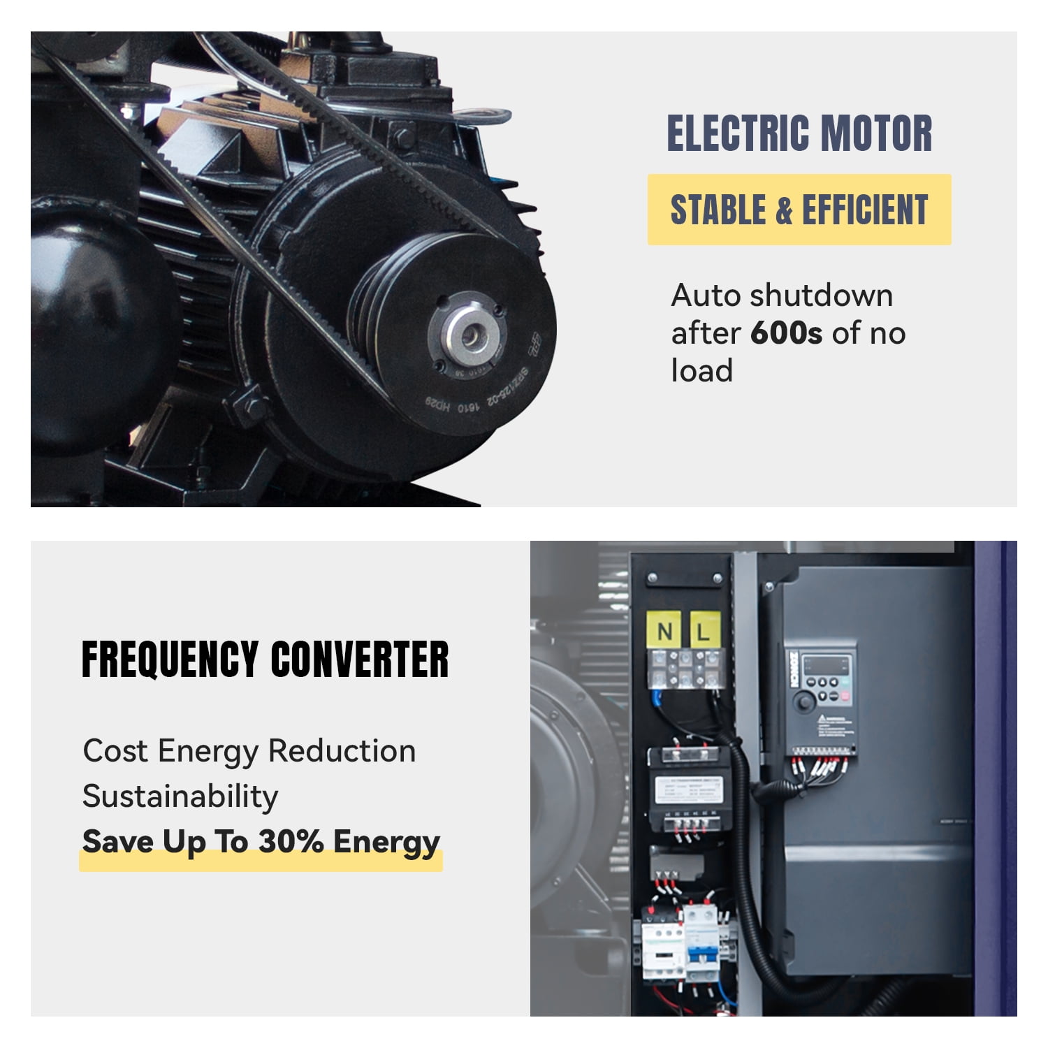 HPDMC 10HP Rotary Screw Air Compressor System with 80 Gal ASME Tank, Refrigerated Dryer & Line Filter (Yellow, 80 Gal) sigc5