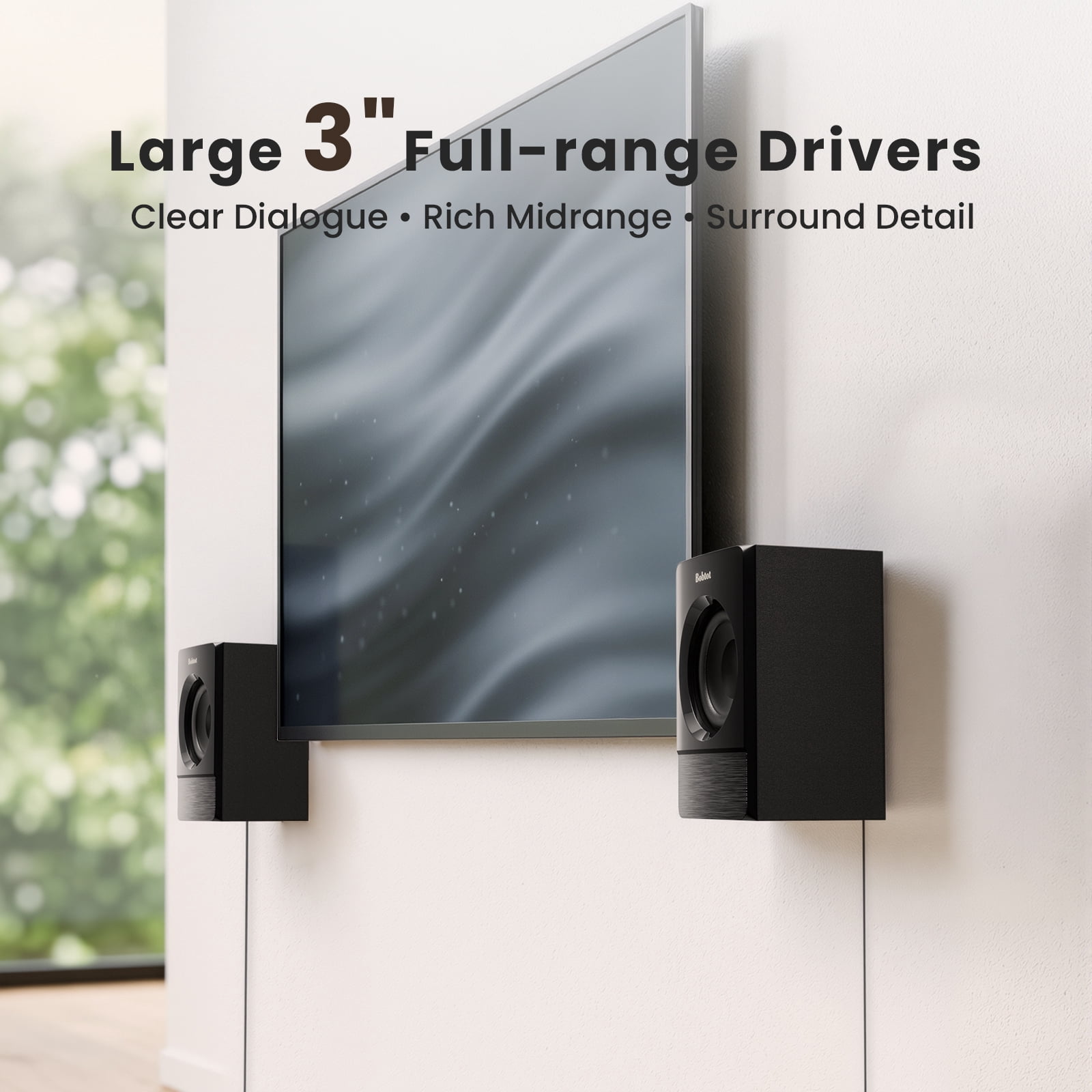 Bobtot Home Theater Surround Sound System (5.1/2.1 Channel, 12 in Subwoofer, Black) xqg48