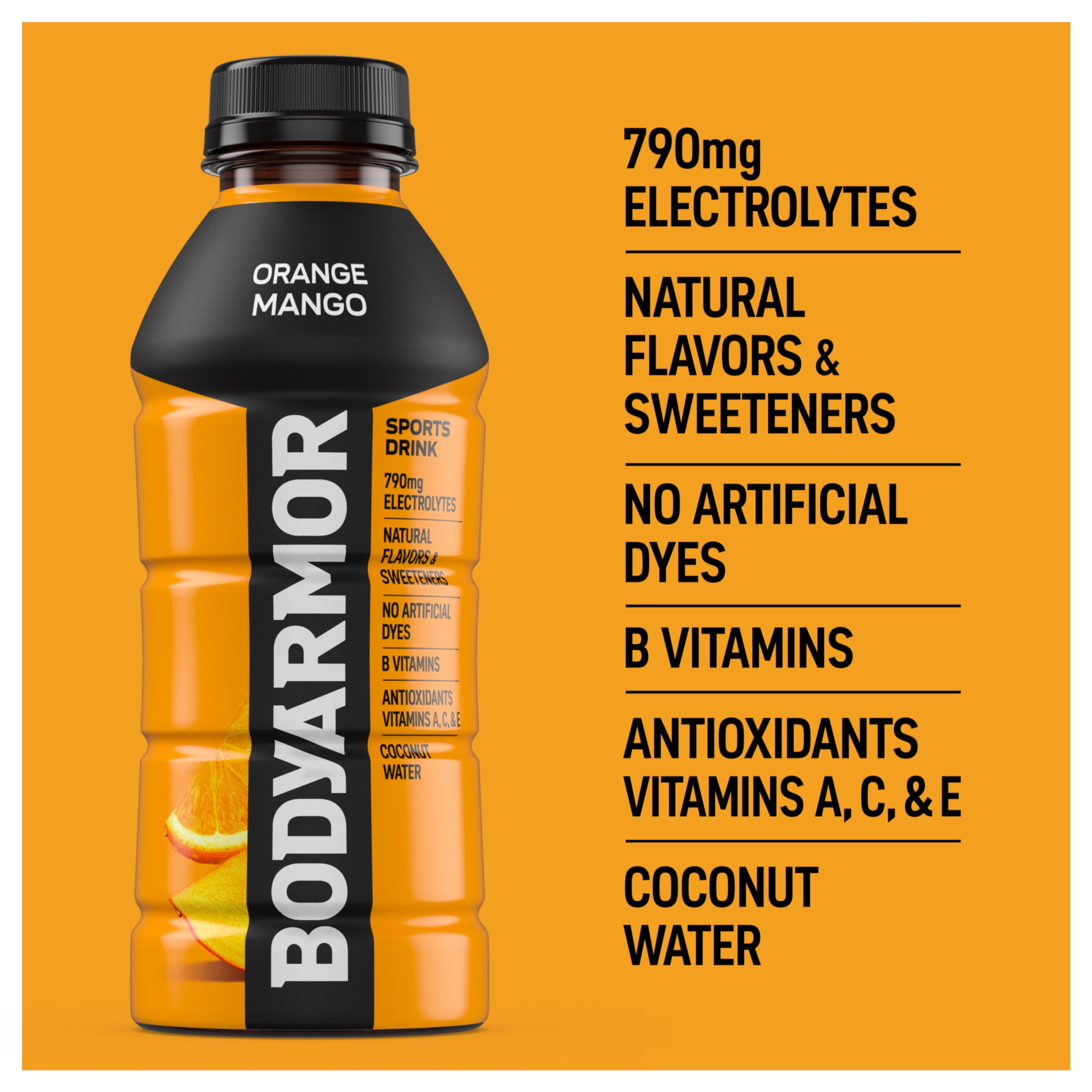 BODYARMOR Sports Drink Electrolyte Beverage Orange Mango (Orange, 16 fl oz) xf10o