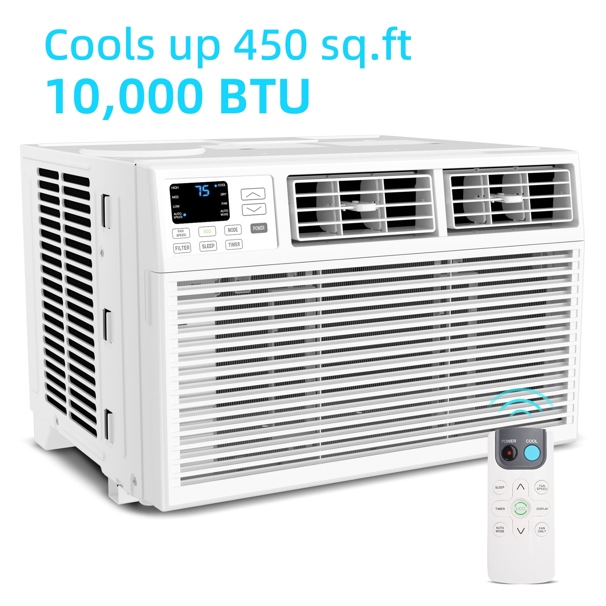 KissAir 10,000 BTU Window Air Conditioner with Remote Control (450 Sq. Ft Coverage) 9q6wf