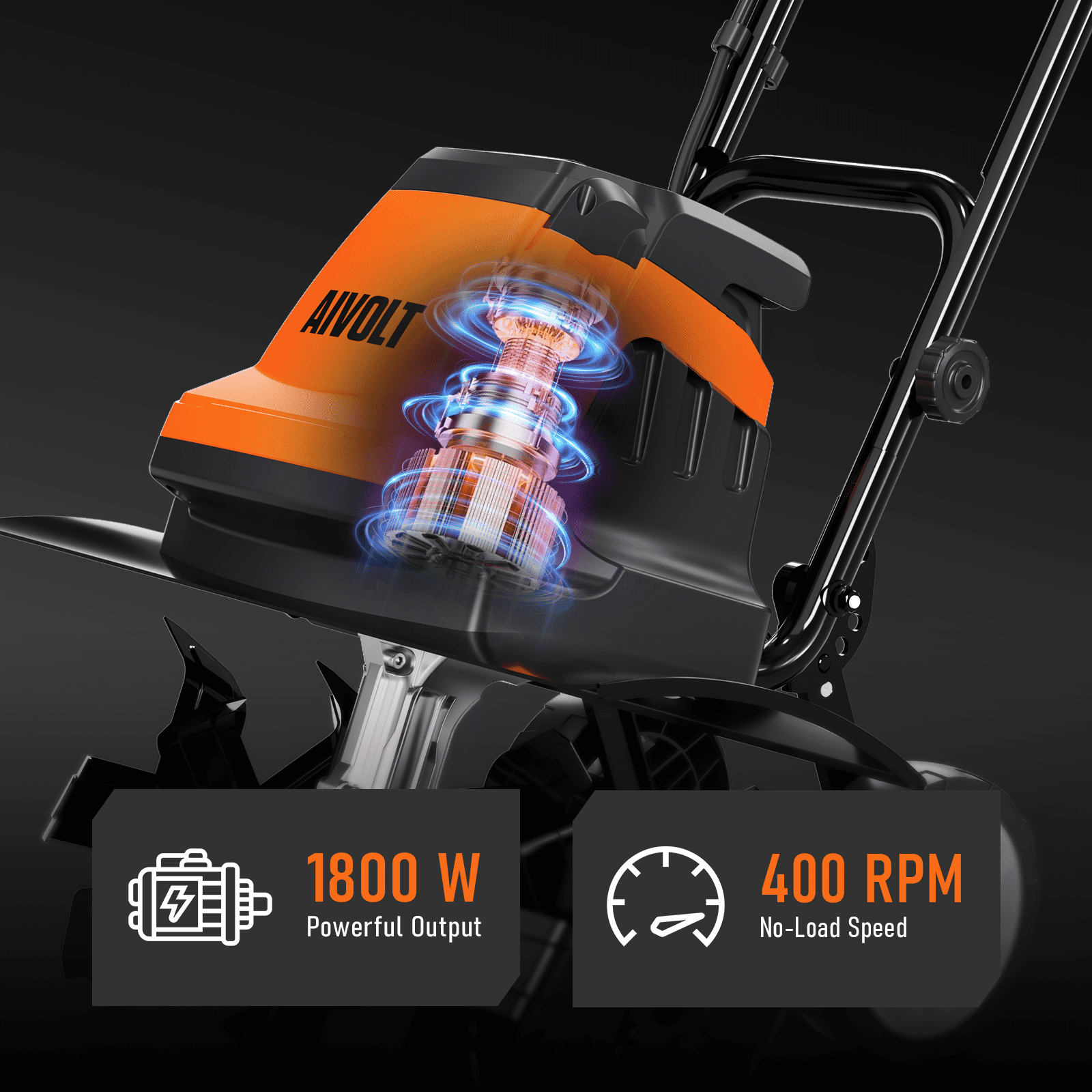 AIVOLT 15 Amp Electric Garden Tiller and Cultivator with Adjustable Wheels (19 in) 94fkx