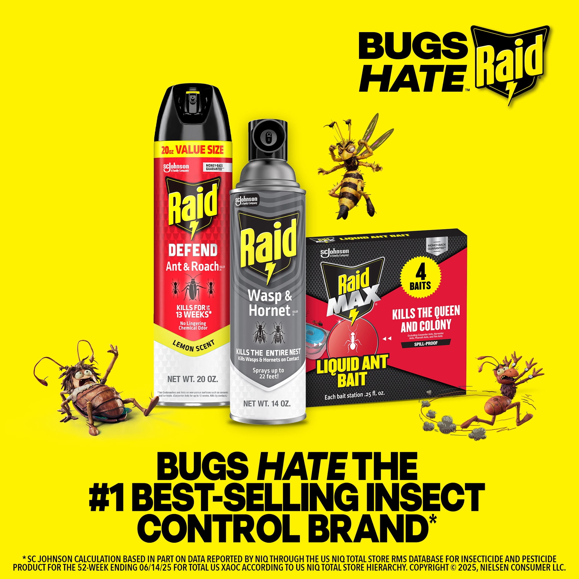 Raid Ant & Roach Killer Indoor Insecticide Spray with Residual Protection (Lemon Scent, 20 oz) 76fo0