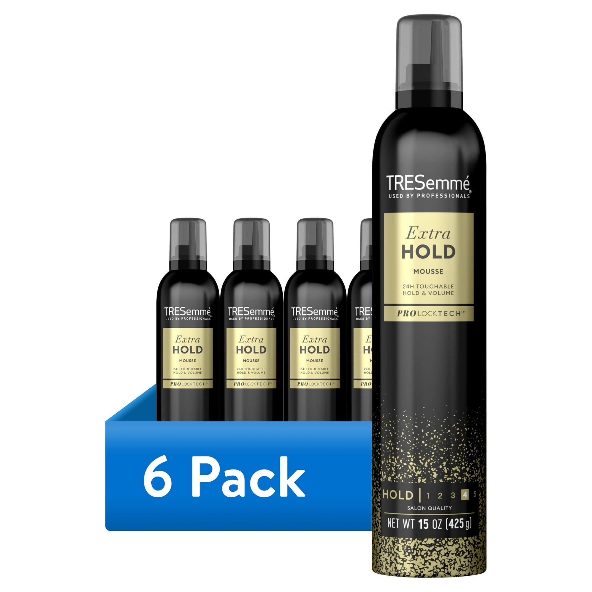 TRESemmé Extra Hold Volumizing Mousse, Professional Hair Styling Foam for Frizz Control and Long-Lasting Body (6 Pack, 15 oz) c3oui