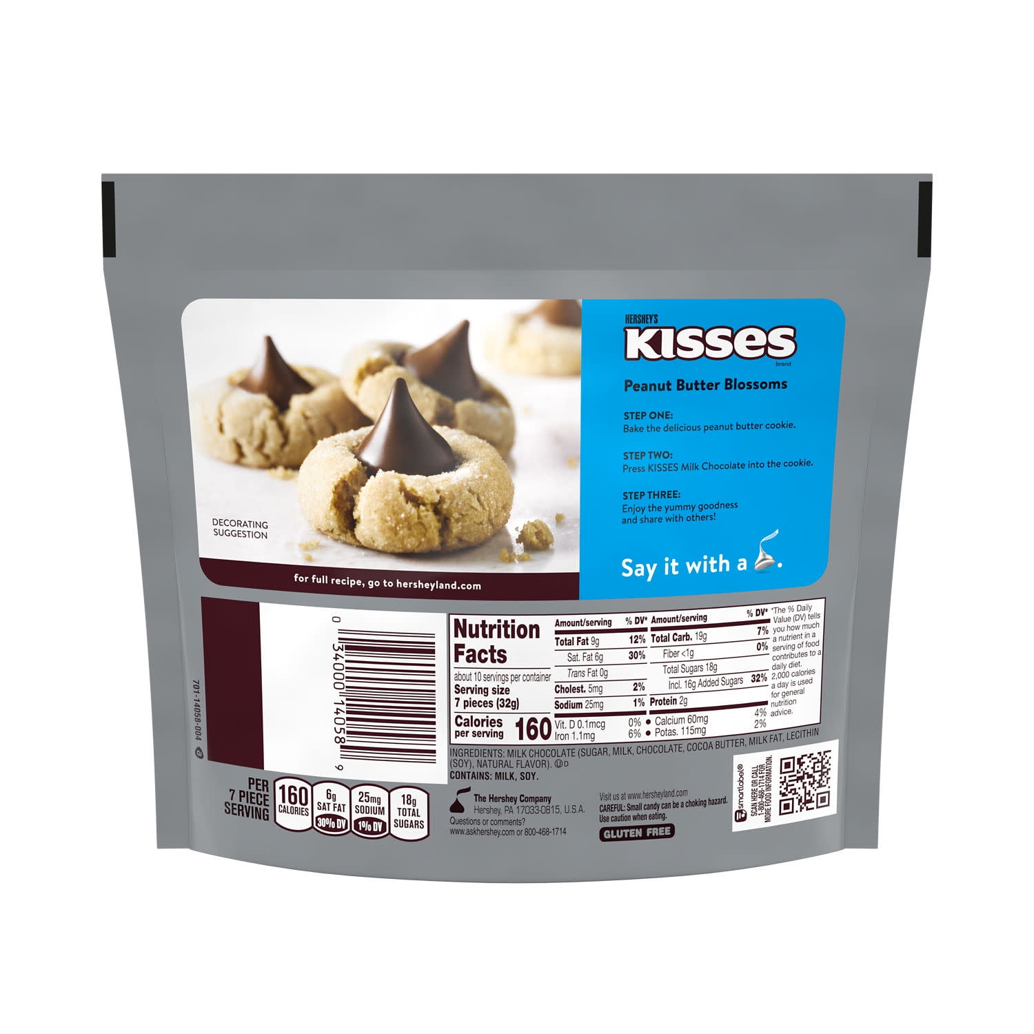 Hershey's Kisses Milk Chocolate Candy, Creamy Snack Treats (10.8 oz) c31zh