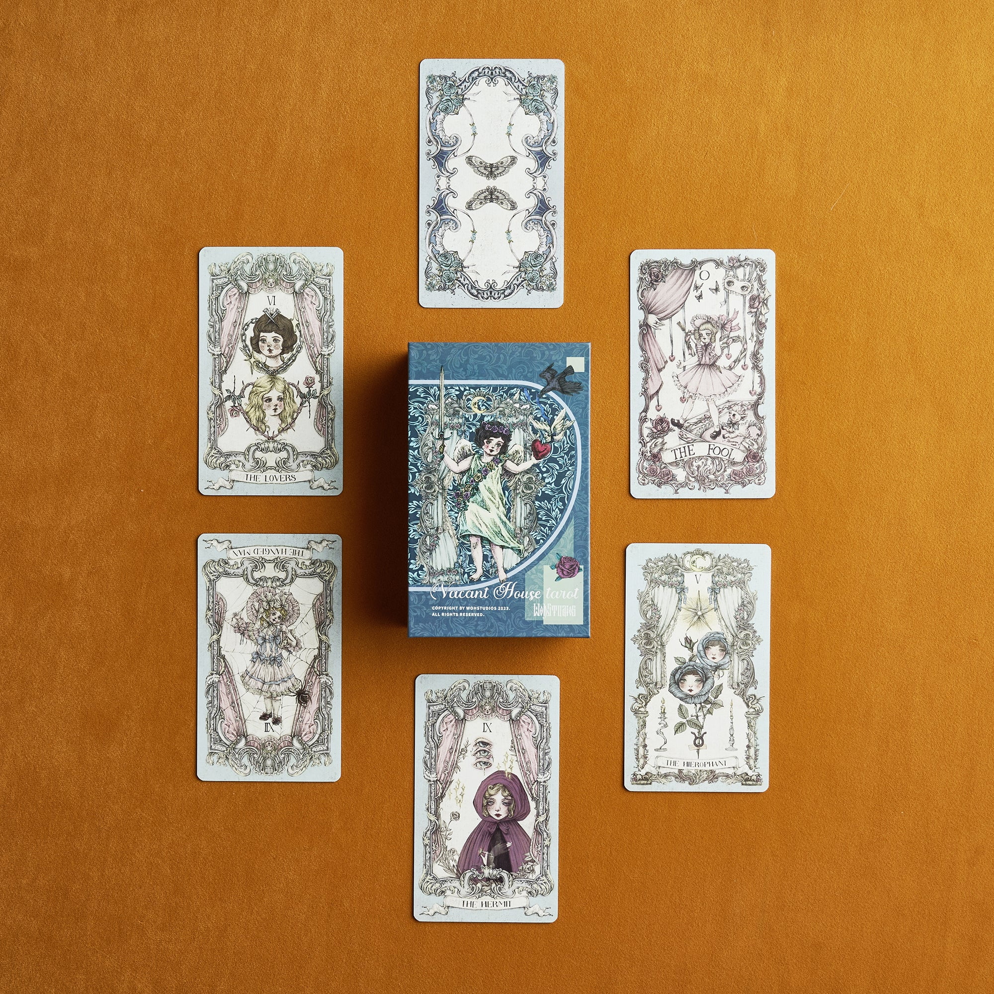 Vermilion Collection Vacant House Tarot Deck (European Baroque Art Style, 79 Cards) qhgy7