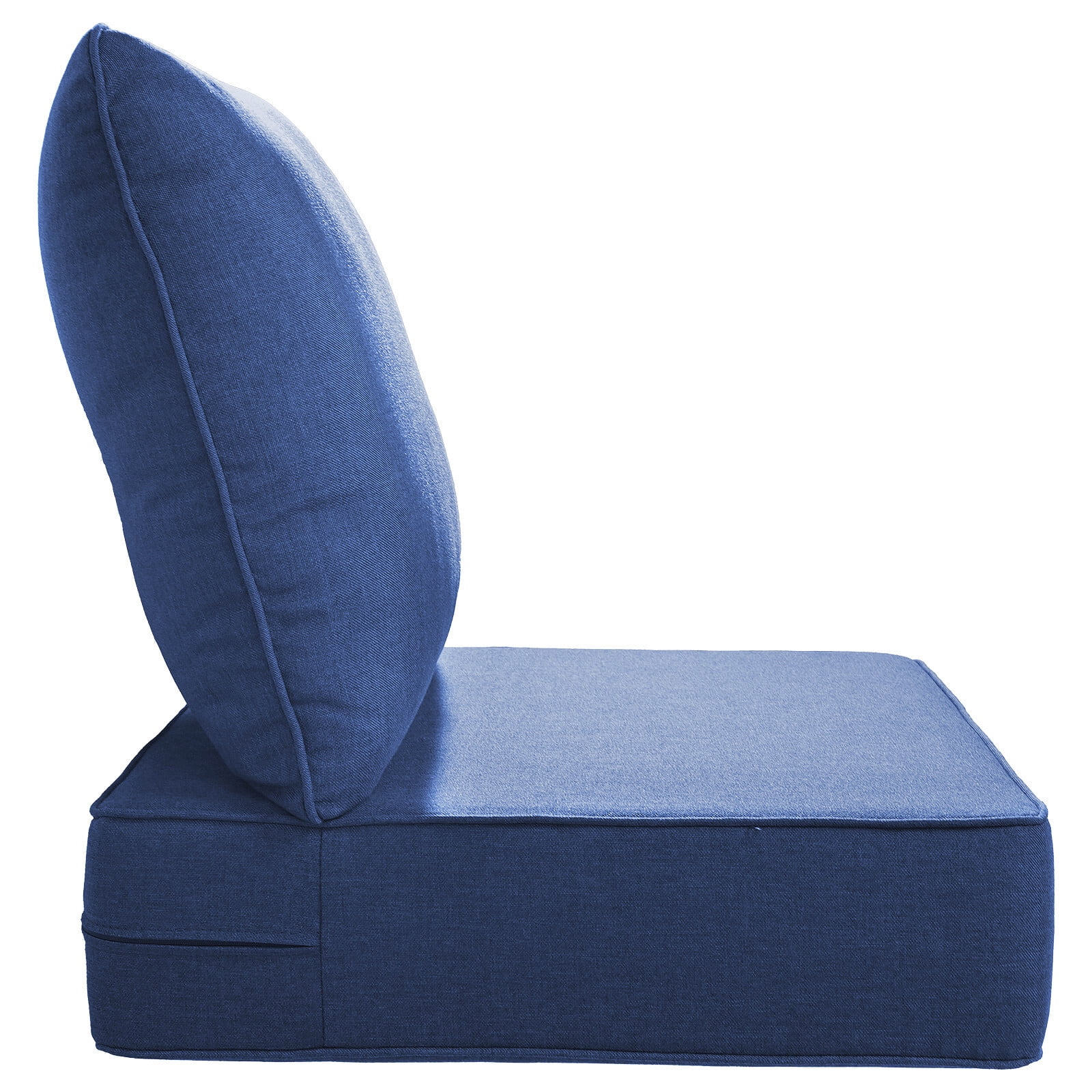 Bellefurn Luxury Outdoor Deep Seat Cushion Set, Waterproof & Fade Resistant Patio Furniture Cushion for Wicker Chairs and Sofas (Blue, 22 in x 24 in x 6 in) 4spxu