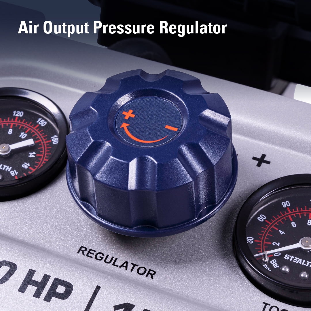 Stealth Ultra Quiet Portable Electric Air Compressor (Blue, 3 gal) vfxk8