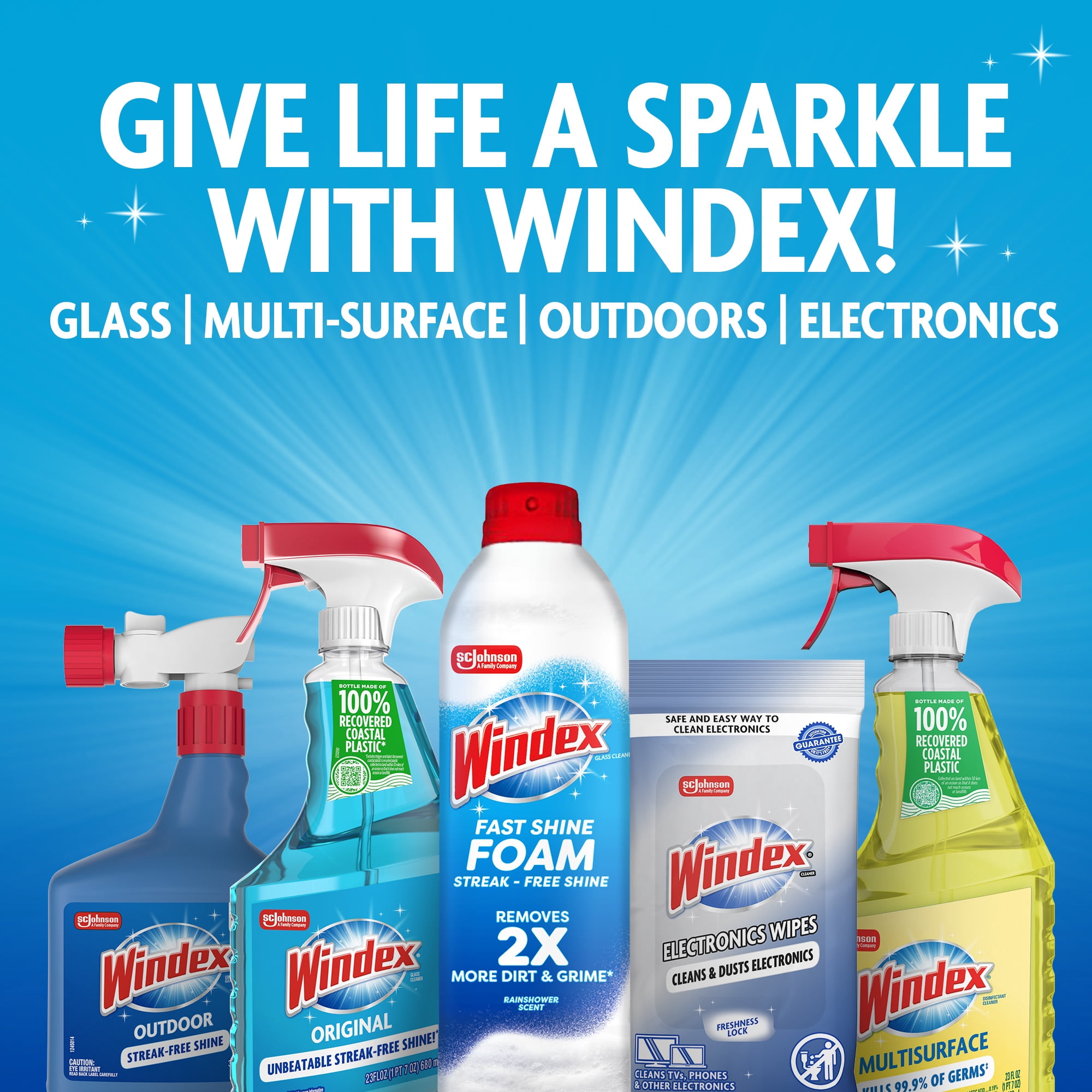 Windex Glass, Window, and Mirror Cleaner, Streak-Free Shine, Original Blue (23 fl oz) pmuyv