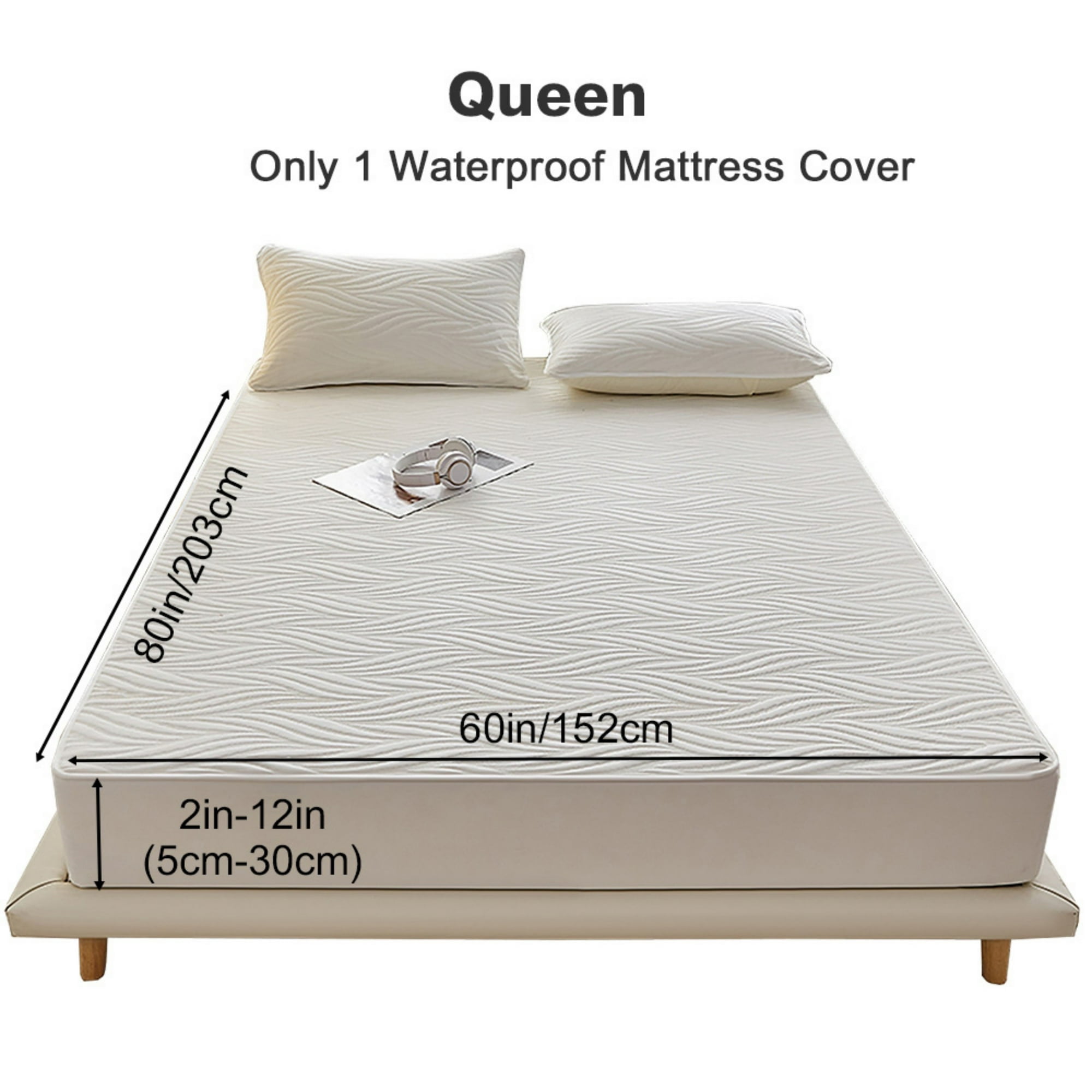 Lavish Cover Ultra Soft Waterproof Fitted Sheet, Breathable Mattress Protector (White, Queen) di231