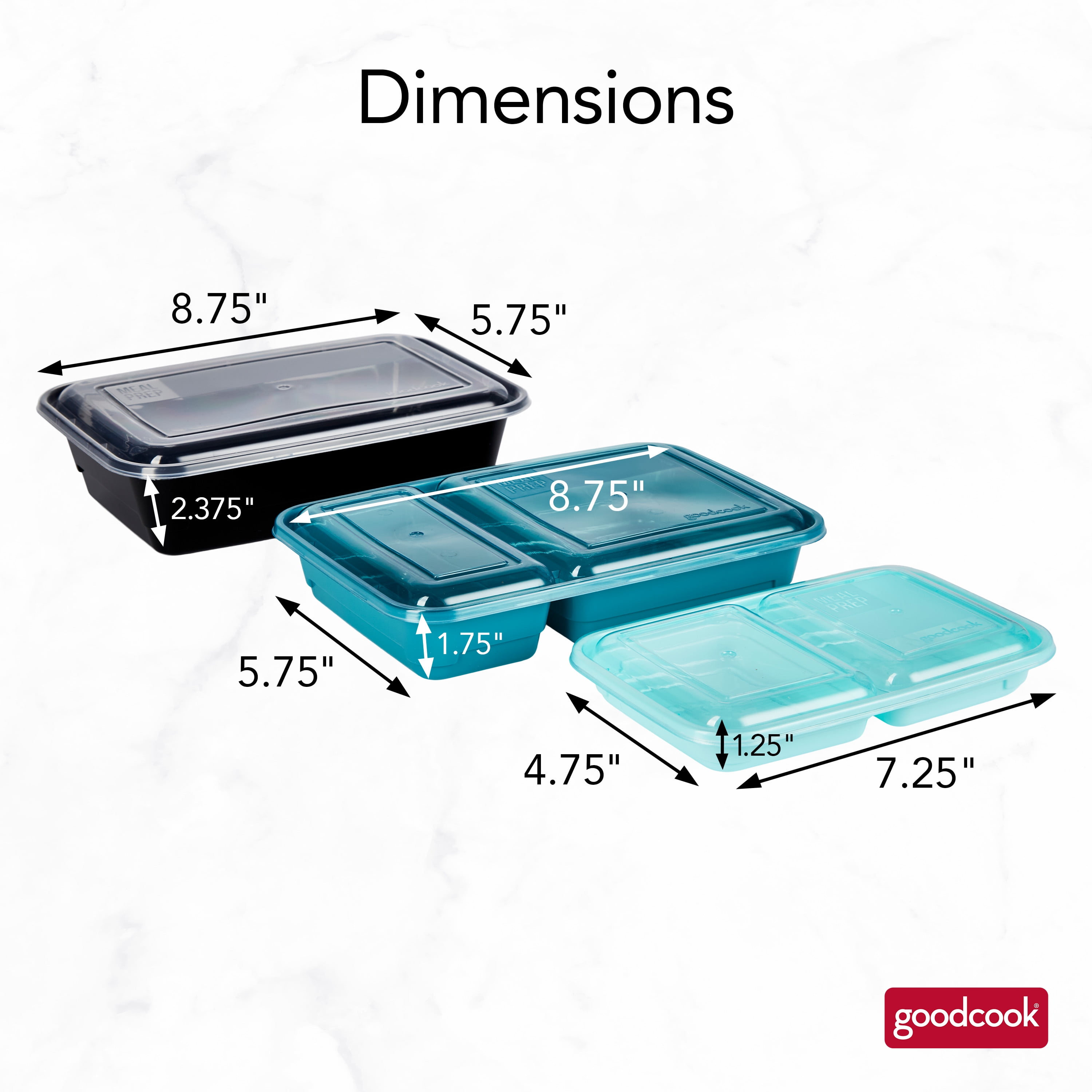 GoodCook Meal Prep Food Storage Container Set with Lids (30 Count, Assorted Sizes) s60q1