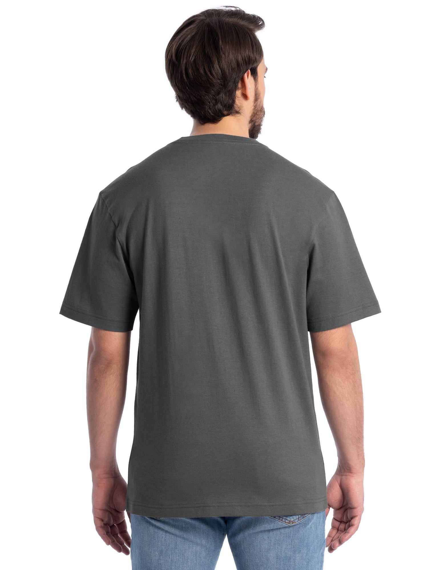Wrangler Workwear Men's Short Sleeve Pocket T-Shirt (Grey, S) 3-Pack scu55