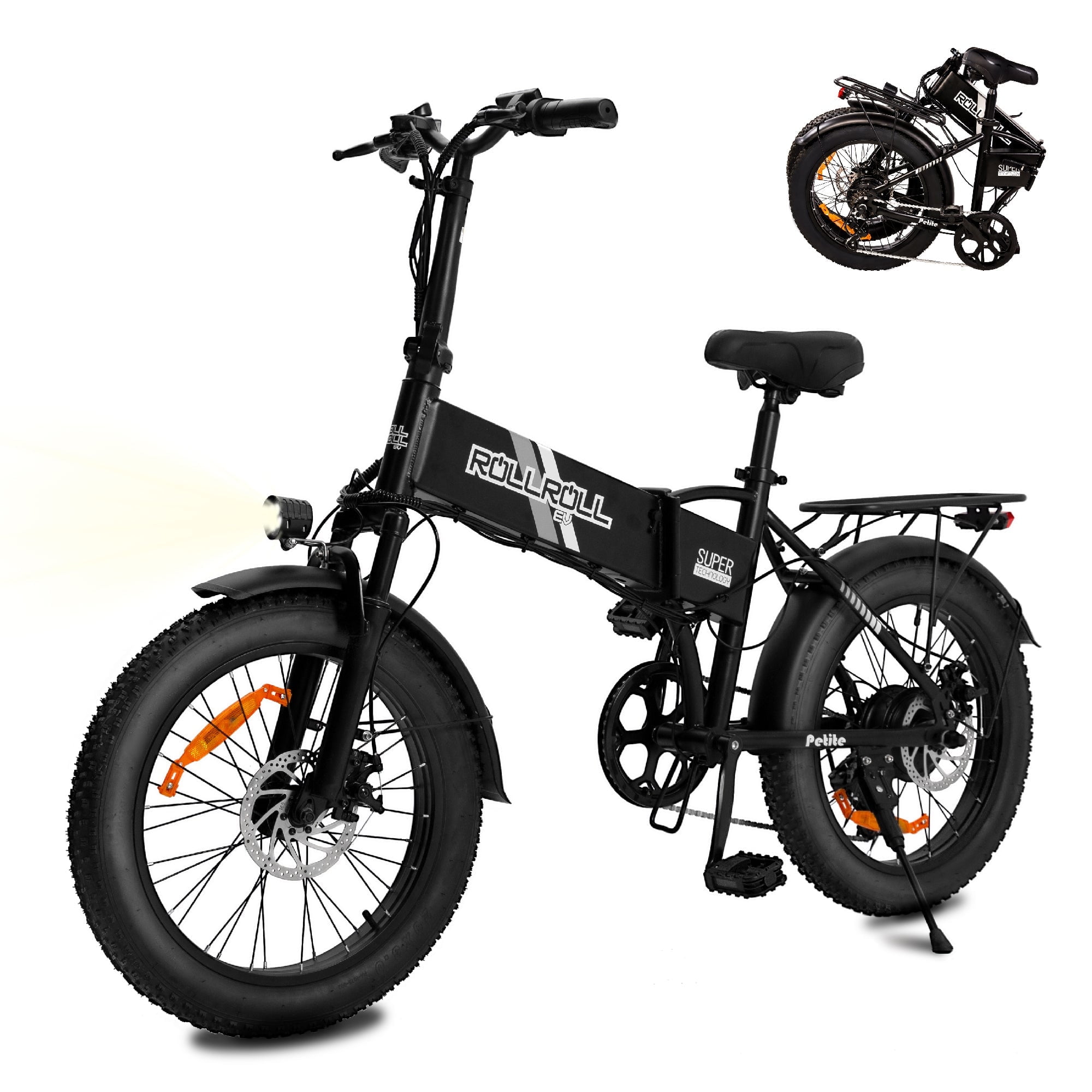 SYX MOTO Fat Tire Electric Bike for Adults, Foldable 350W Ebike with 7-Speed Gear System (Black, 20 in) gnqtl