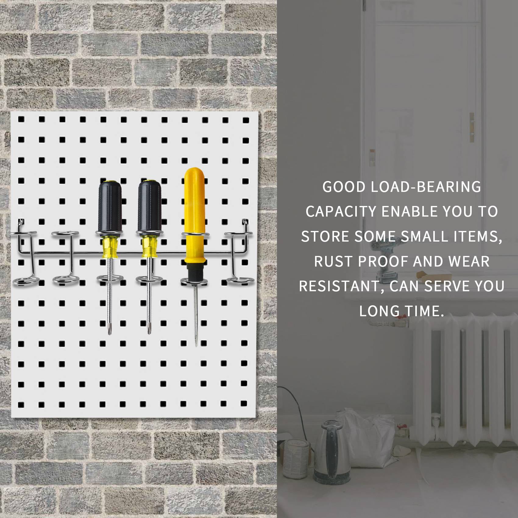 Generic Screwdriver Holder Pegboard Multi-Tool Organizer Rack (Silver, 2 Pack) 66h9x - Image 4