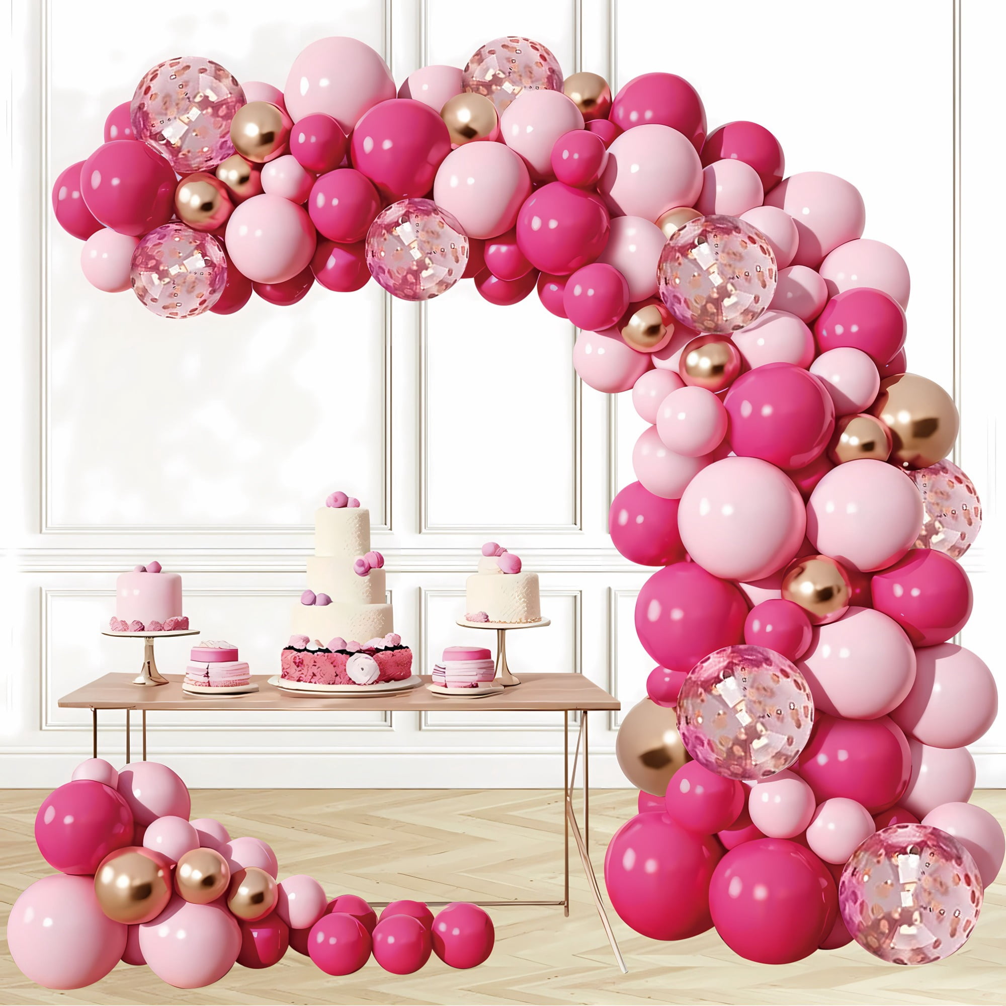 weVSwe Balloon Garland Kit, Pink and Rose Gold Party Decorations with Confetti Balloons (103 Pieces) 0e6np
