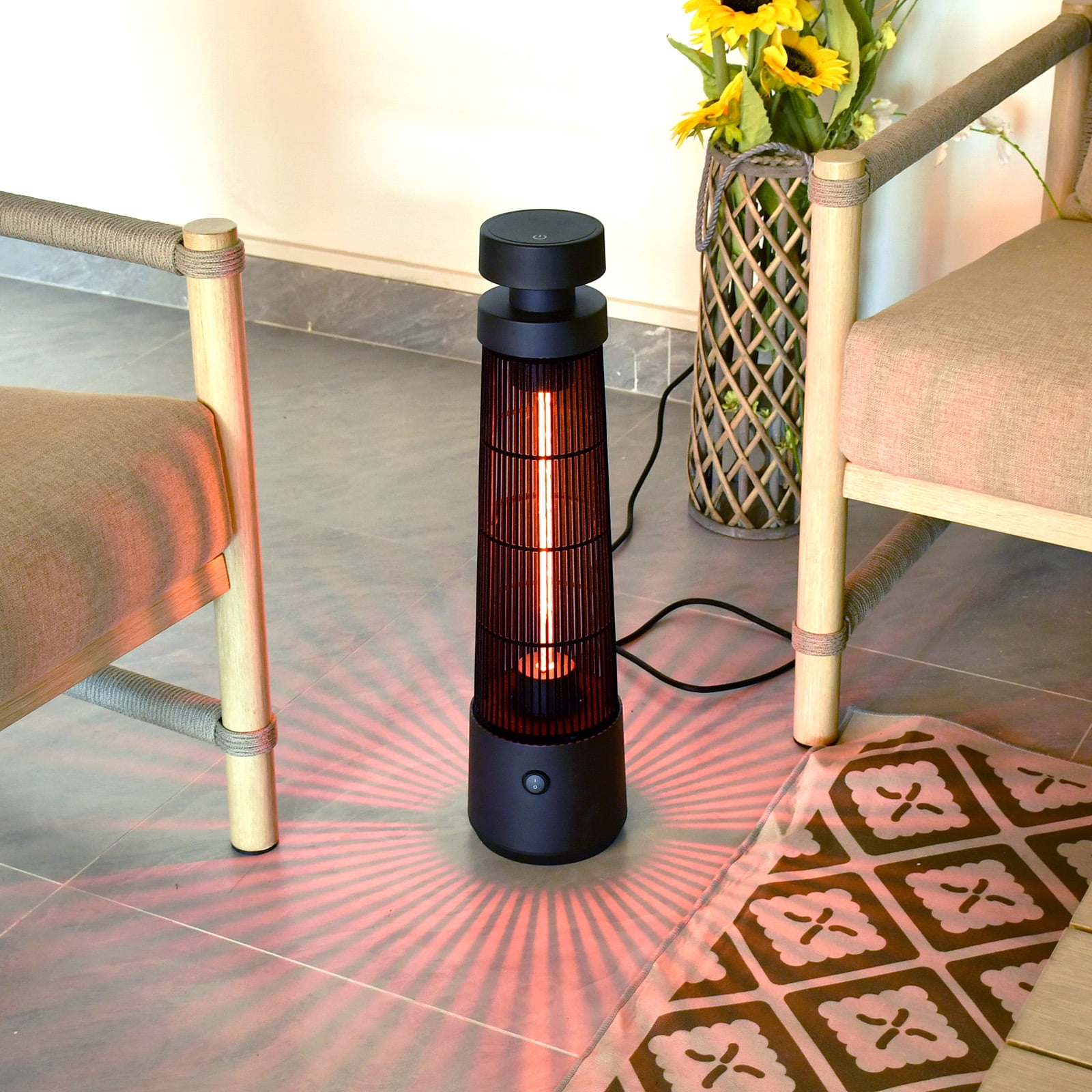 ATR ART TO REAL 1200W Infrared Electric Freestanding Patio Heater (Black, 1 Unit) zi87c