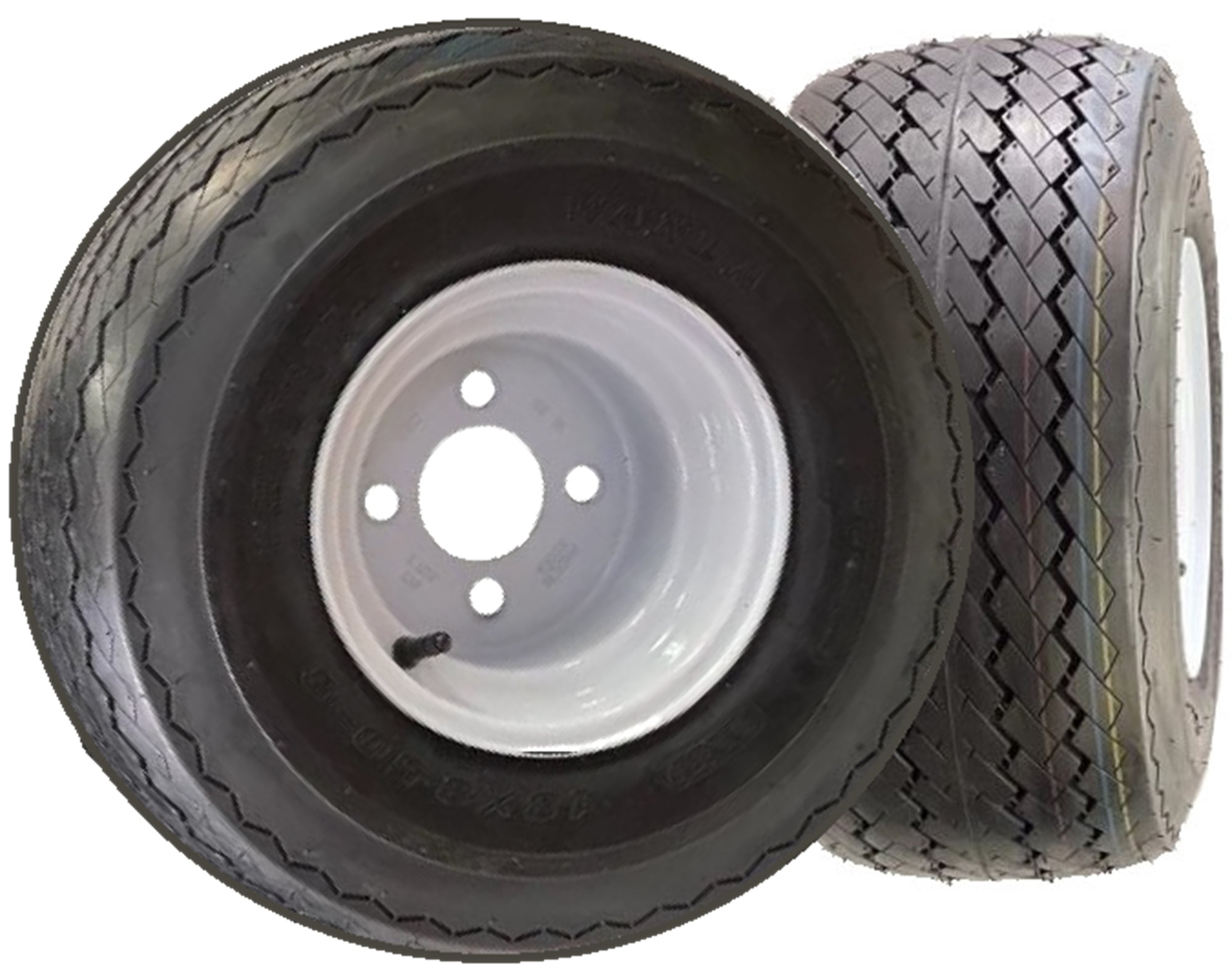 eCustomRim Golf Cart Tires and Rims Set (White, 18x8.50-8, 2-Pack) hisnx
