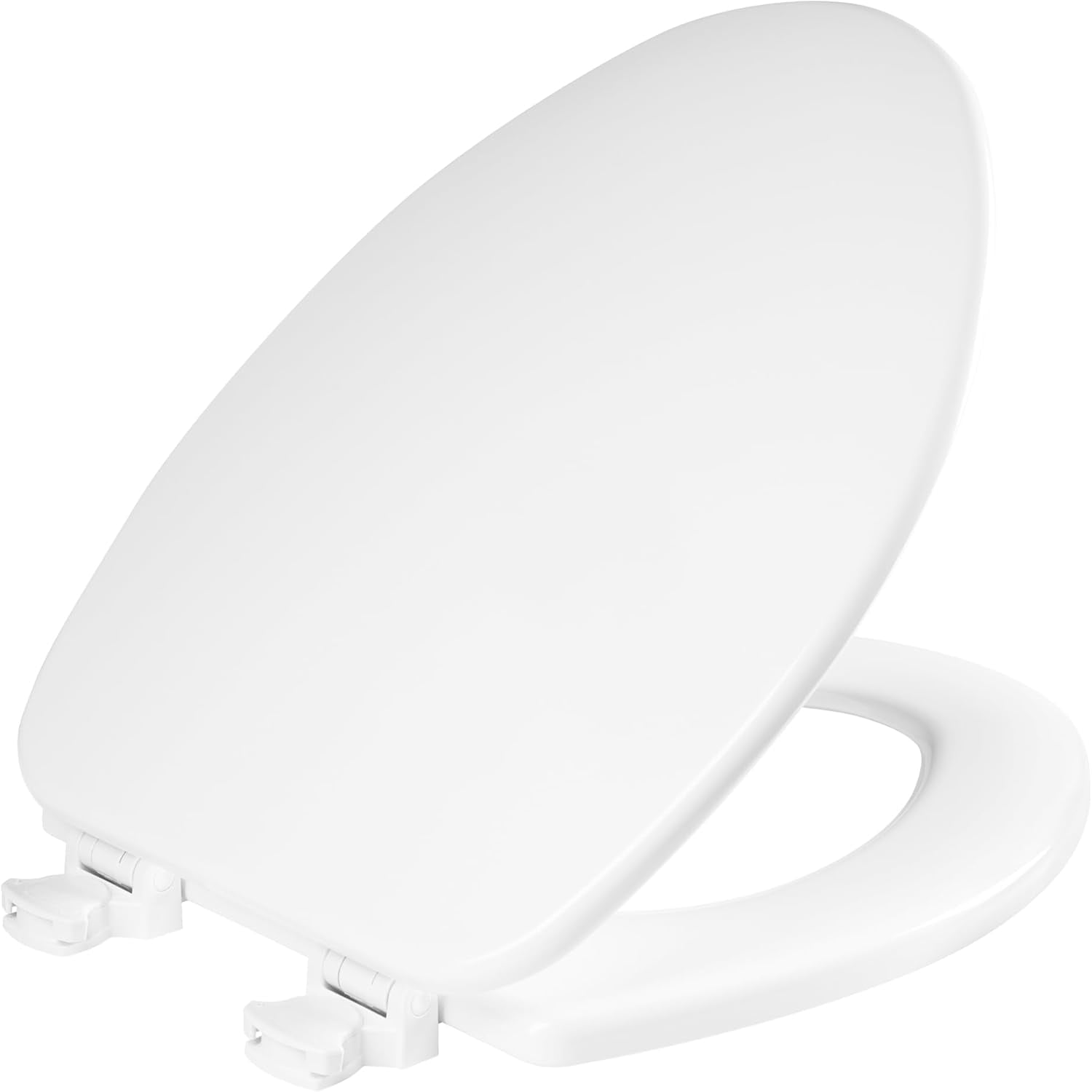 HuiXiu Network Elongated Toilet Seat, Durable Enameled Wood with Easy Clean Hinges (White, 19.24 in) sea9w