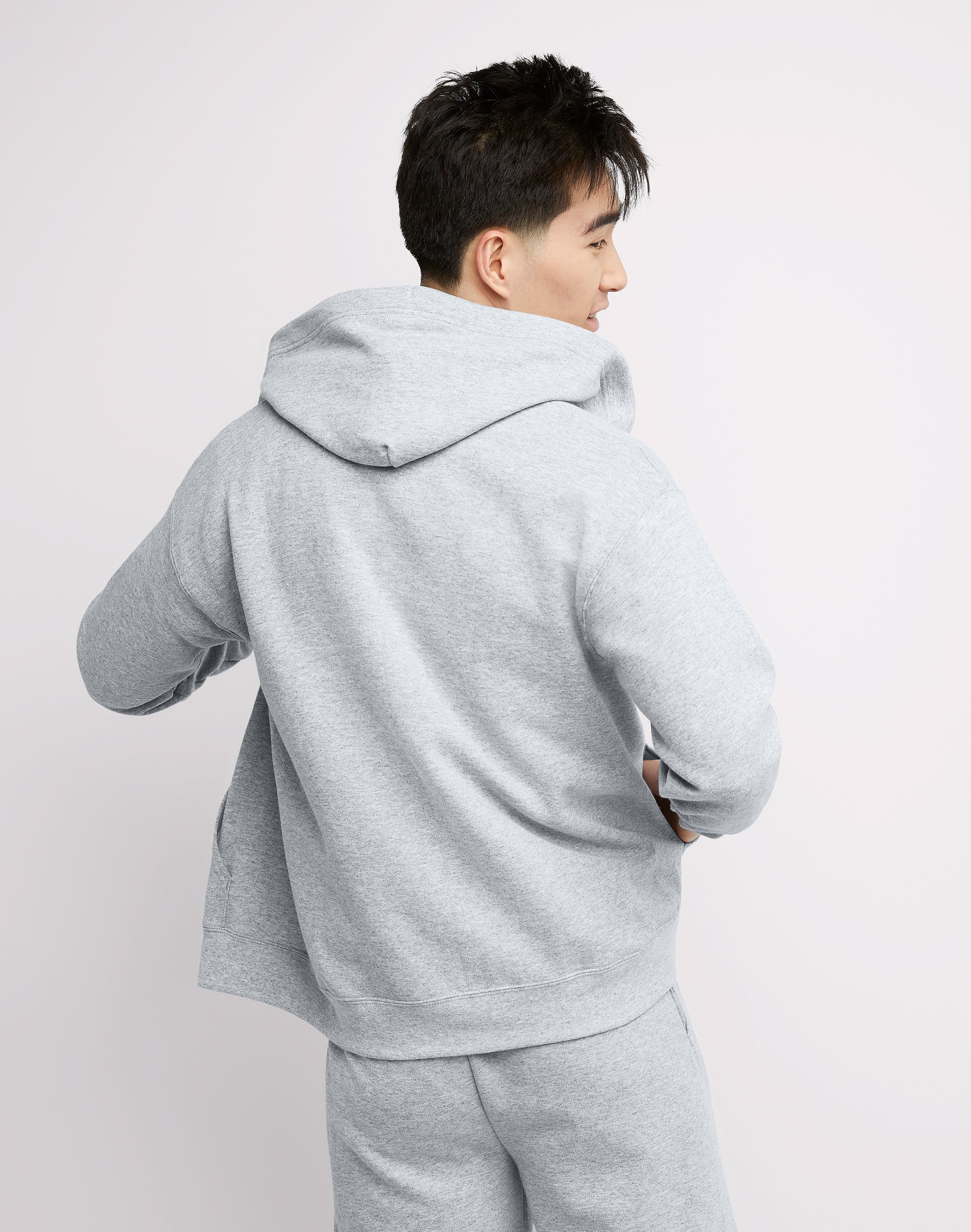 Hanes Men's EcoSmart Fleece Full Zip Hoodie Sweatshirt (Grey, S) lc053