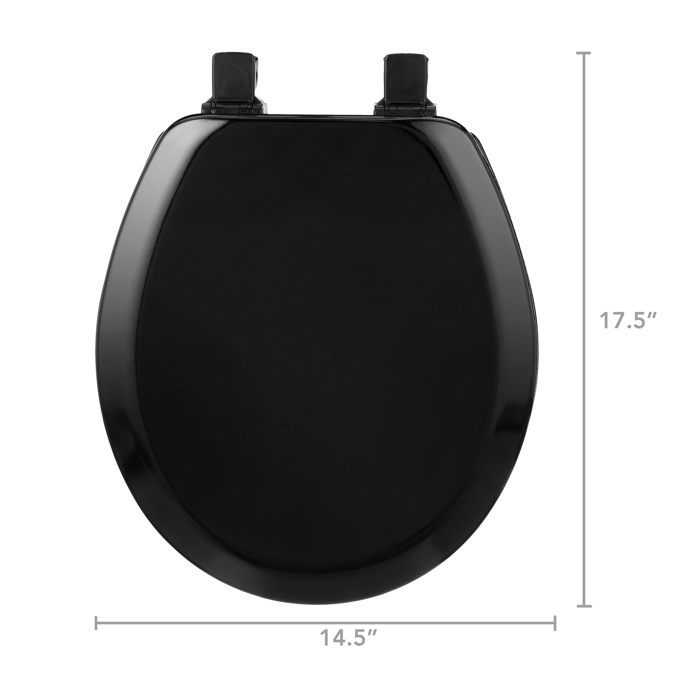 Mayfair Cameron Round Enameled Wood Toilet Seat (Black, Standard Round) bul88