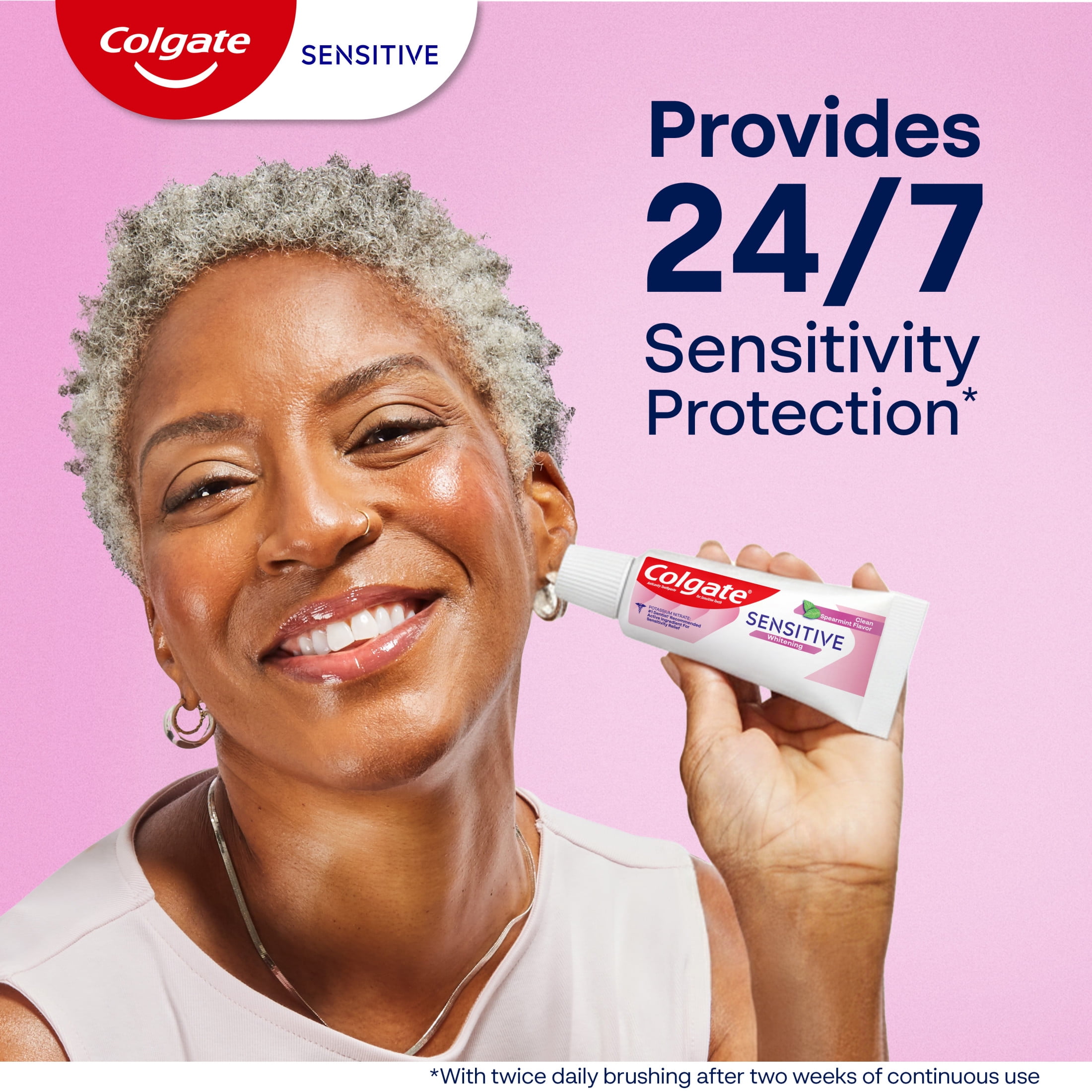 Colgate Sensitive Whitening Toothpaste Gel, Cavity Protection and Enamel Repair (Spearmint, 6 oz) ina72