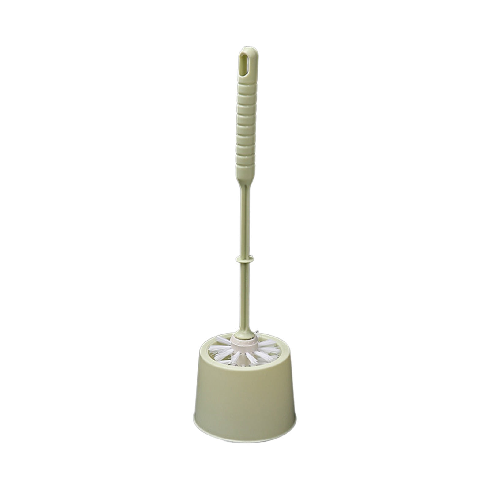 LSLJS Toilet Brush and Holder Set, Compact Bathroom Cleaning Tool with Non-Slip Grip (Green, 15 in) qf64f