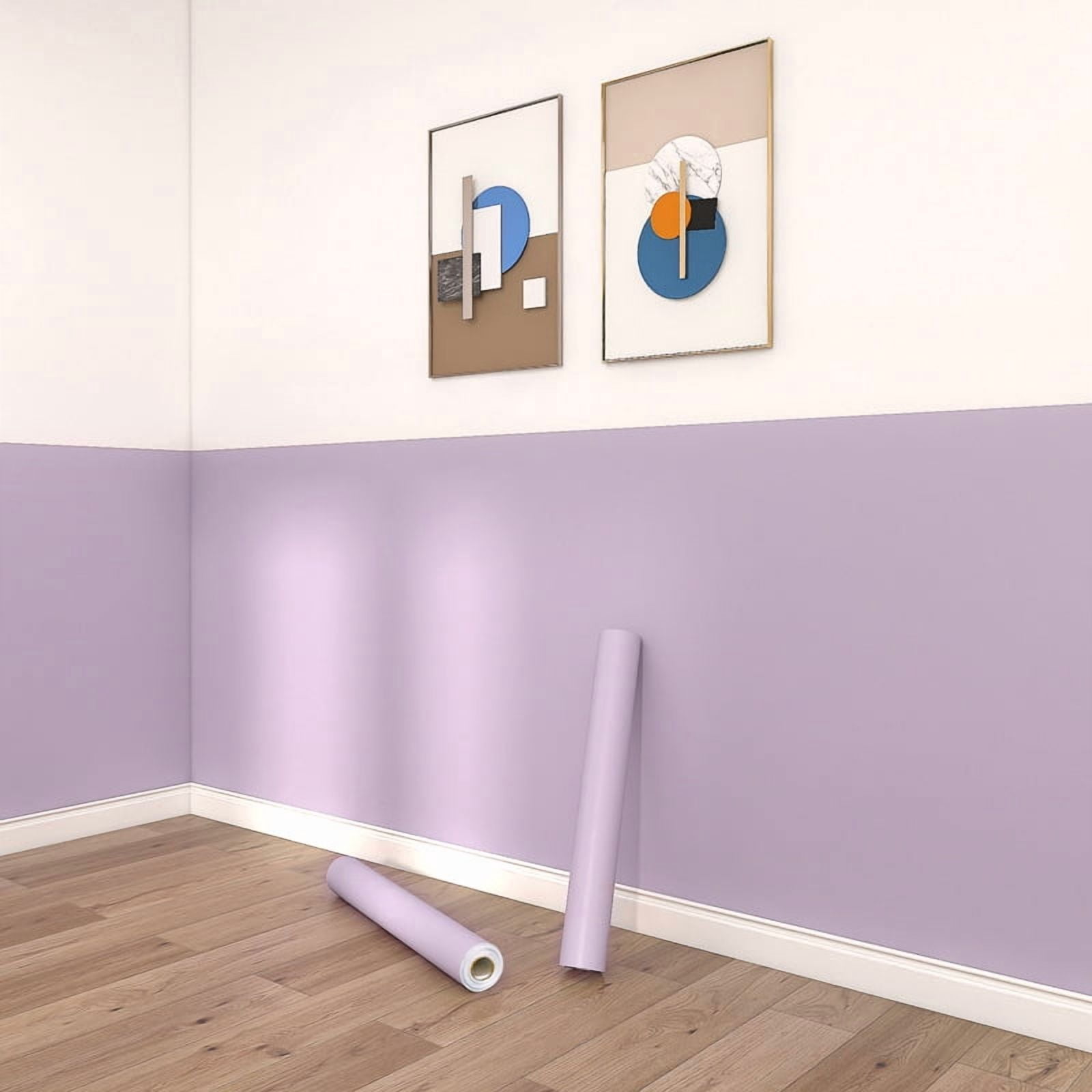 Zhuge Peel and Stick Contact Paper, Removable Self-Adhesive Solid Wallpaper for Countertop and Wall Decor (Purple, 17.7 in x 78.7 in) 6on71